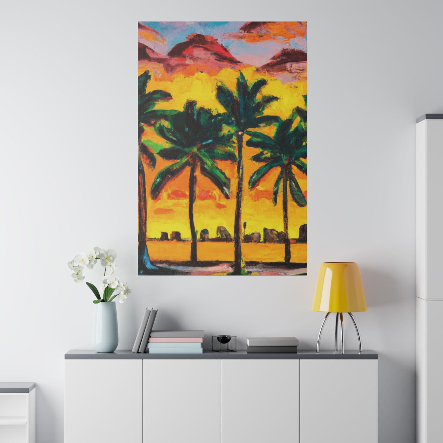 3622W - Miami Beach Sunset Painting Print | Miami | Beach | Sunset | Poster | Home Decor | Wall Art | Canvas