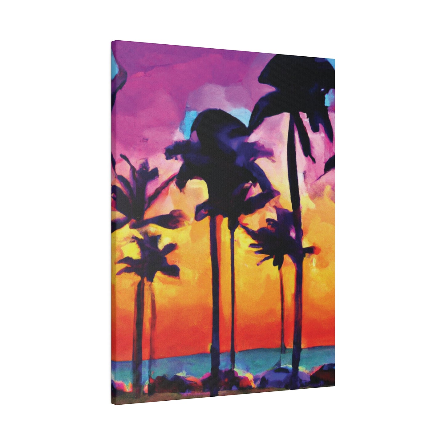 9824V - Miami Beach Sunset Painting Print | Miami | Beach | Sunset | Poster | Home Decor | Wall Art | Canvas
