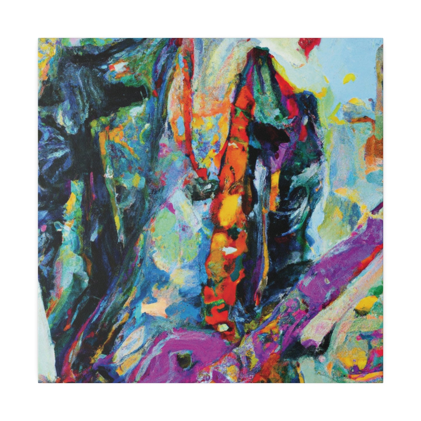 9351Q - Rockstar Oil Painting Style Print | Poster | Home Decor | Wall Art | Music Art | Canvas