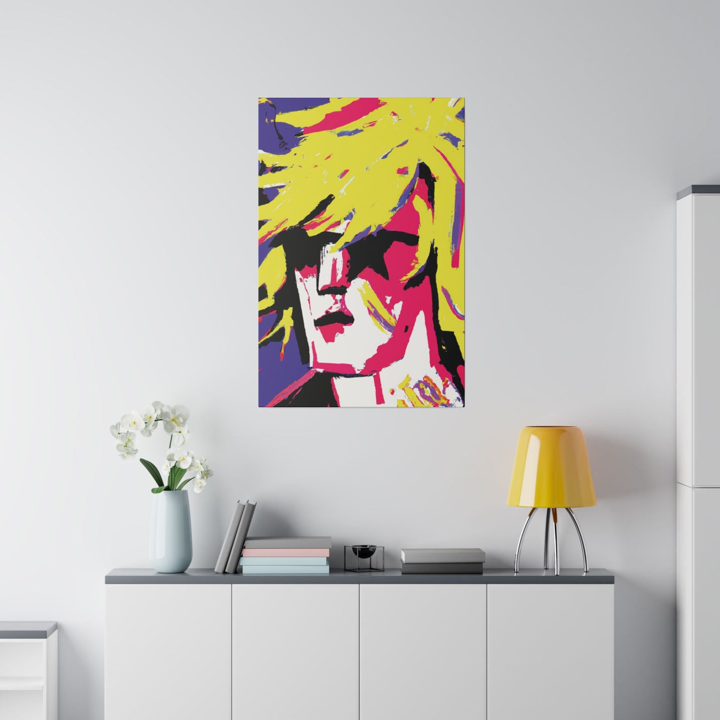 7709F - Rockstar Painting Print | Face | Abstract | Poster | Home Decor | Wall Art | Music Art | Canvas