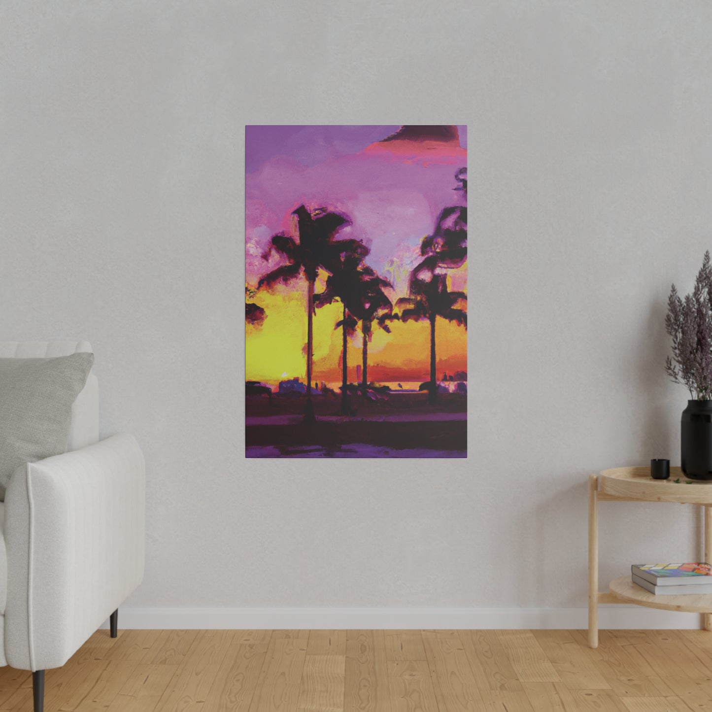 3958L - Miami Beach Sunset Painting Print | Miami | Beach | Sunset | Poster | Home Decor | Wall Art | Canvas