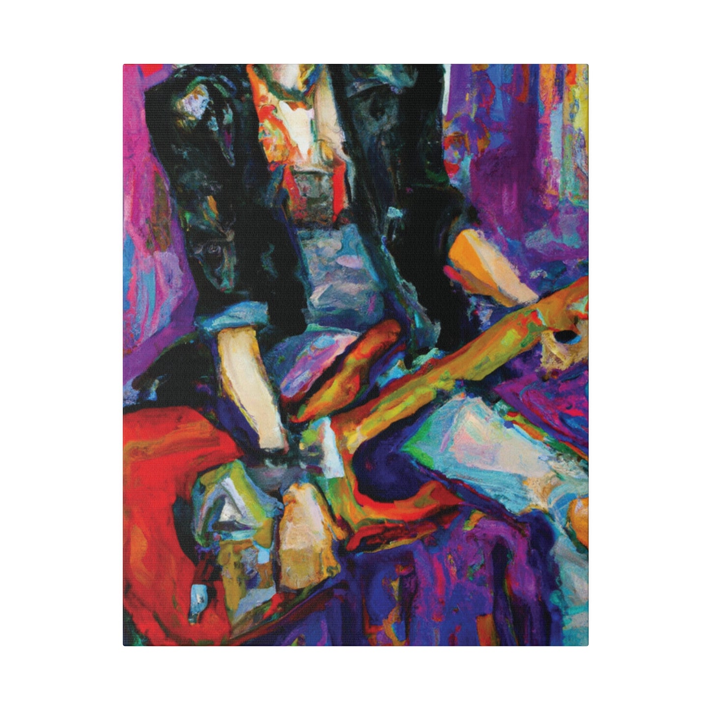 6268K - Rockstar Oil Painting Style Print | Poster | Home Decor | Wall Art | Music Art | Canvas