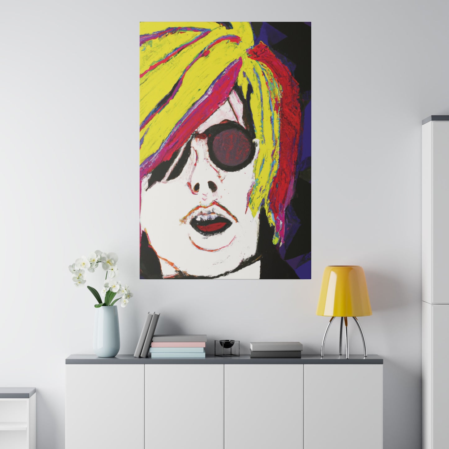 1273Y - Rockstar Painting Print | Face | Abstract | Poster | Home Decor | Wall Art | Music Art | Canvas