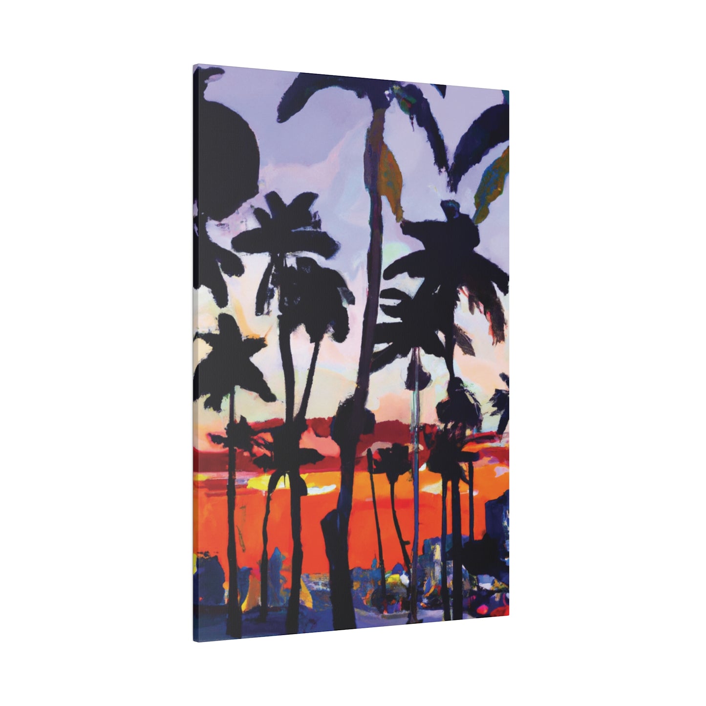 4161D - Miami Beach Sunset Painting Print | Miami | Beach | Sunset | Poster | Home Decor | Wall Art | Canvas