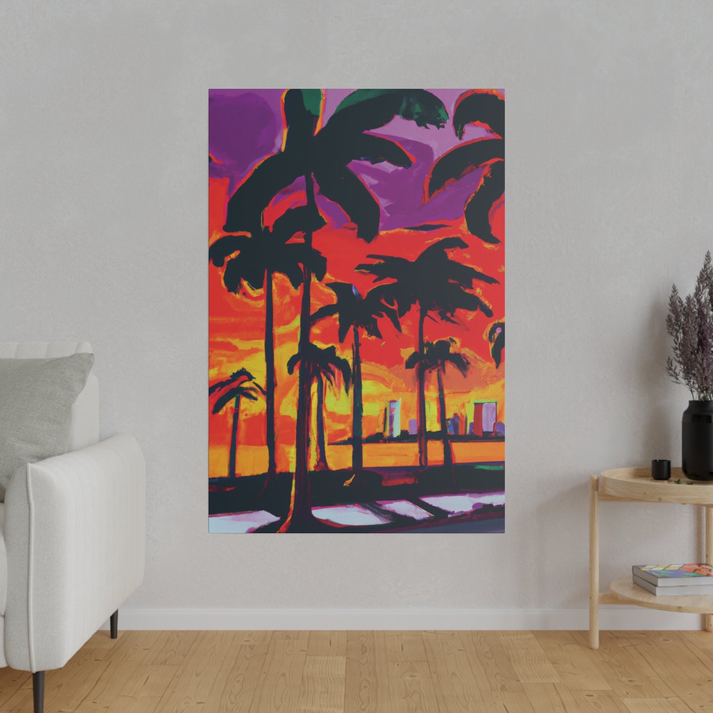 3128K - Miami Beach Sunset Painting Print | Miami | Beach | Sunset | Poster | Home Decor | Wall Art | Canvas