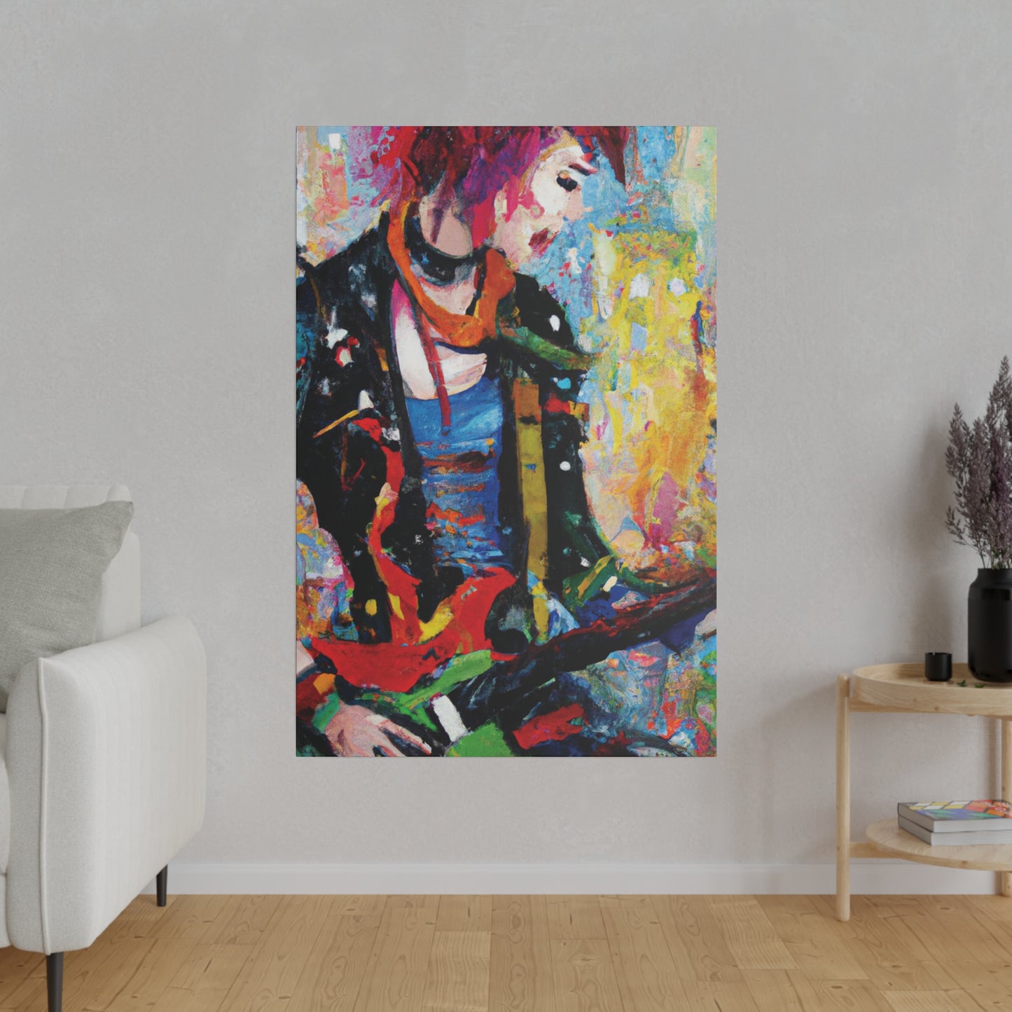 3151J - Rockstar Oil Painting Style Print | Poster | Home Decor | Wall Art | Music Art | Canvas