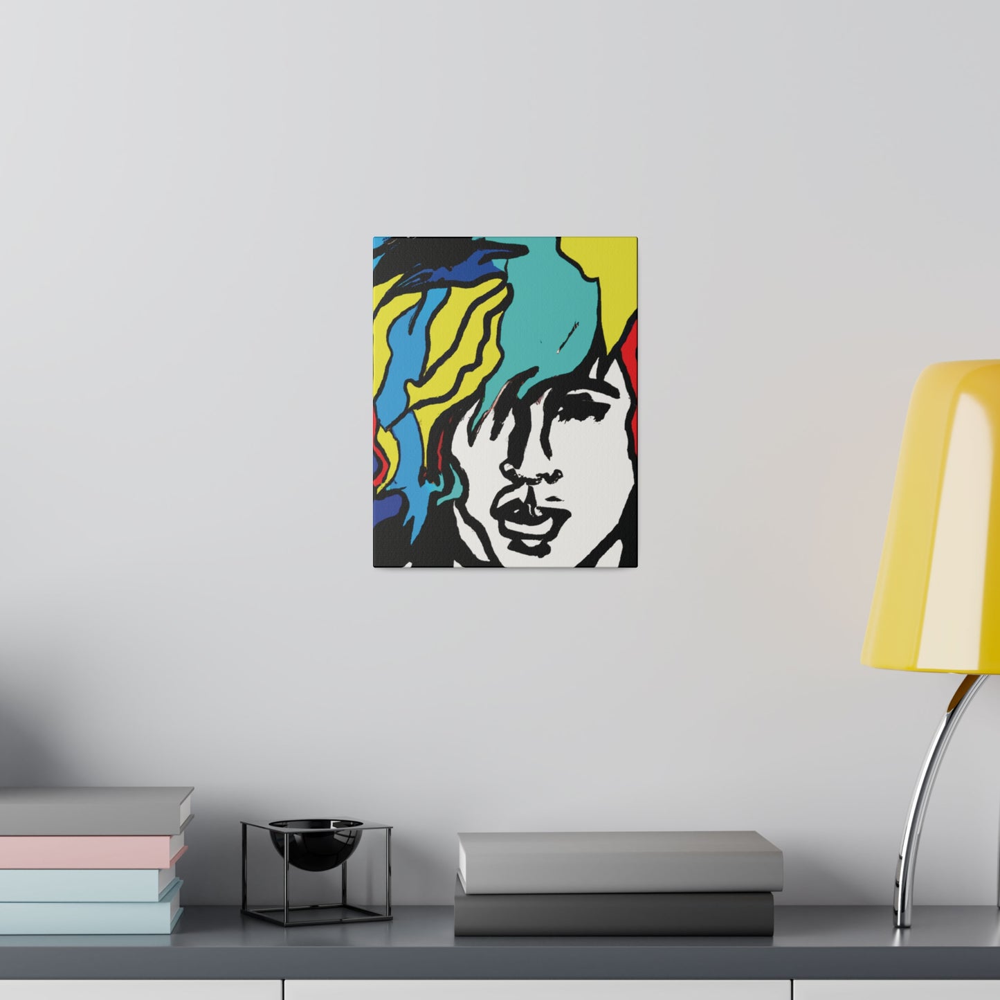 7456M - Rockstar Painting Print | Face | Abstract | Poster | Home Decor | Wall Art | Music Art | Canvas