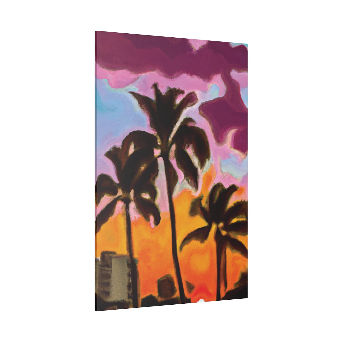 6721C - Miami Beach Sunset Painting Print | Miami | Beach | Sunset | Poster | Home Decor | Wall Art | Canvas