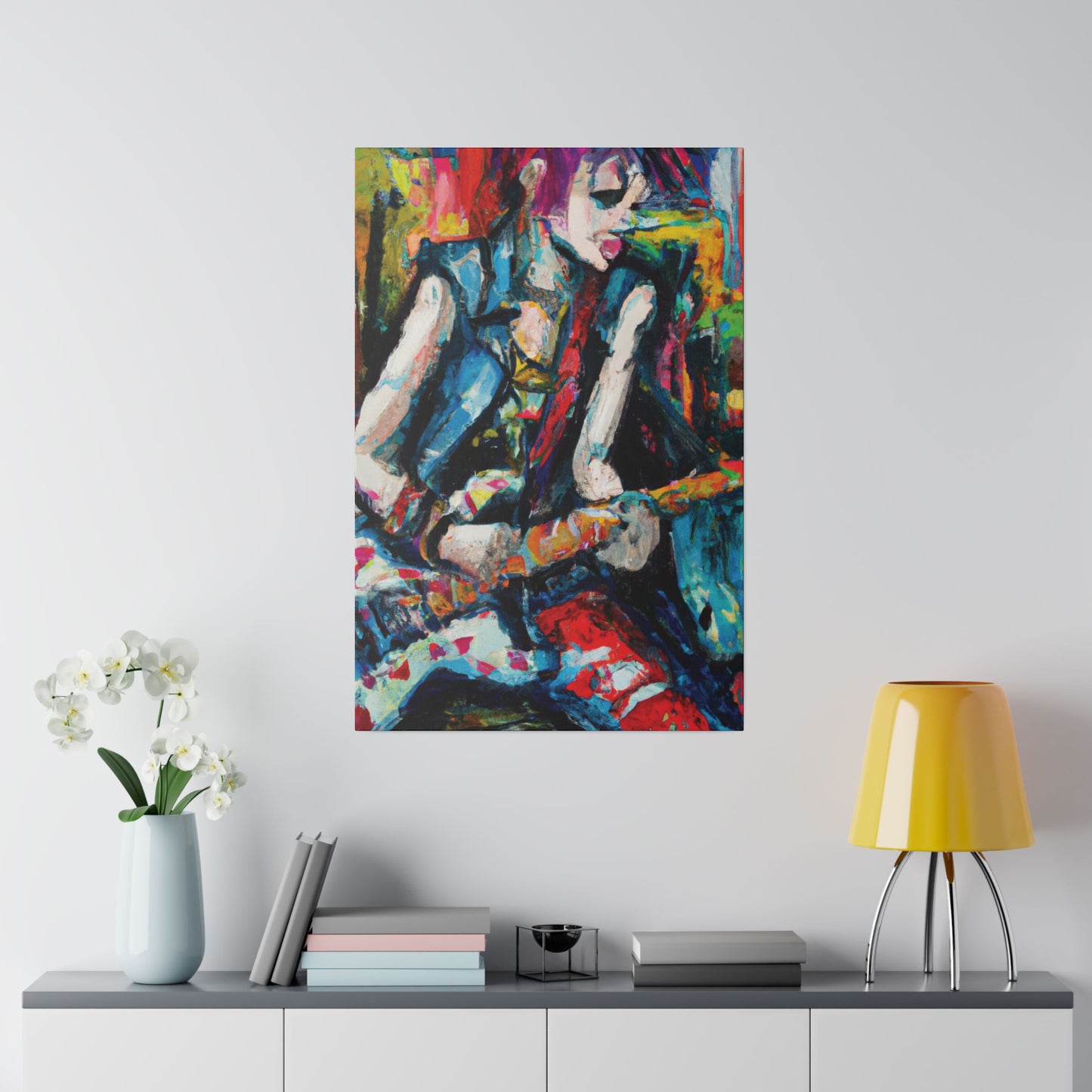 4521T - Rockstar Oil Painting Style Print | Poster | Home Decor | Wall Art | Music Art | Canvas