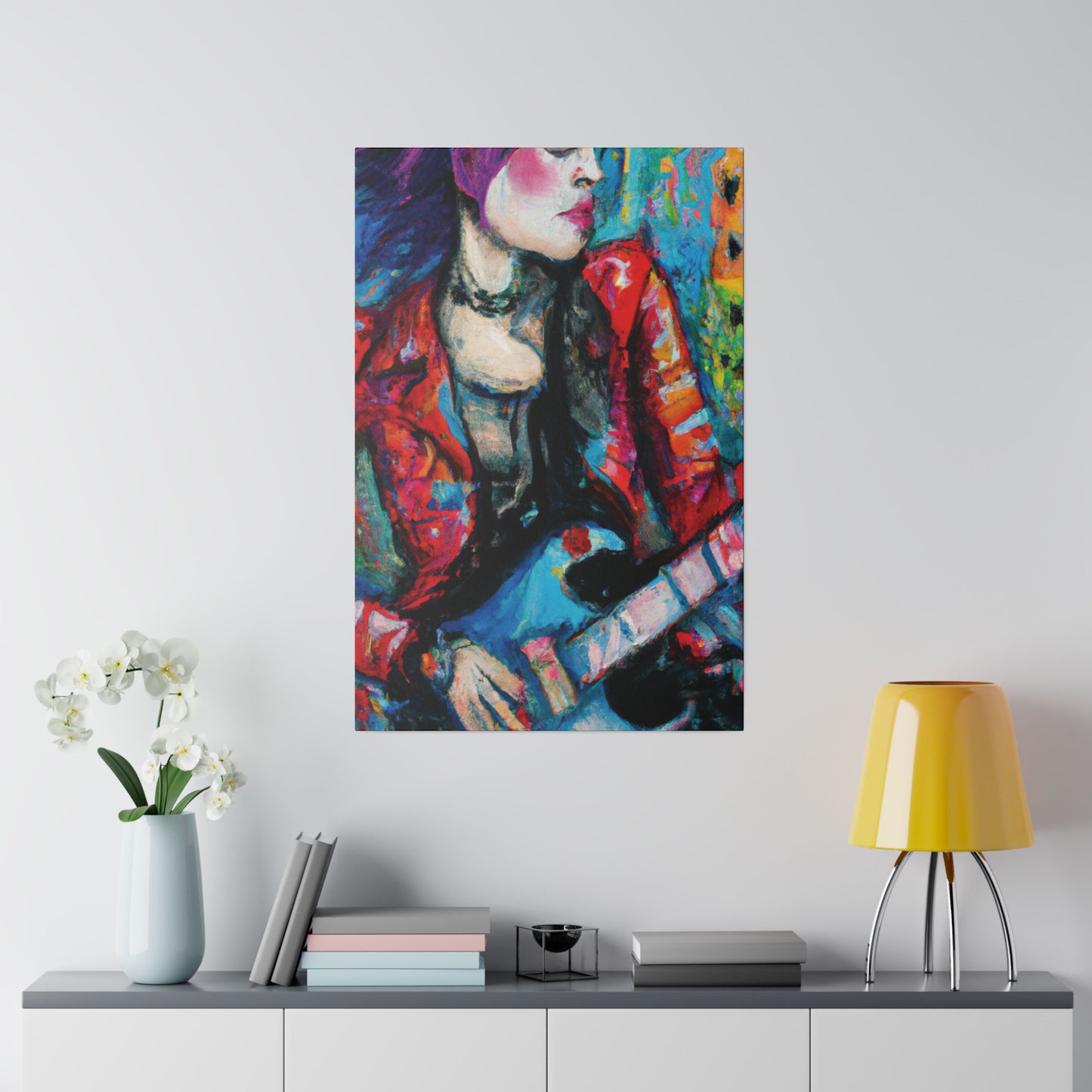 7551J - Rockstar Oil Painting Style Print | Poster | Home Decor | Wall Art | Music Art | Canvas