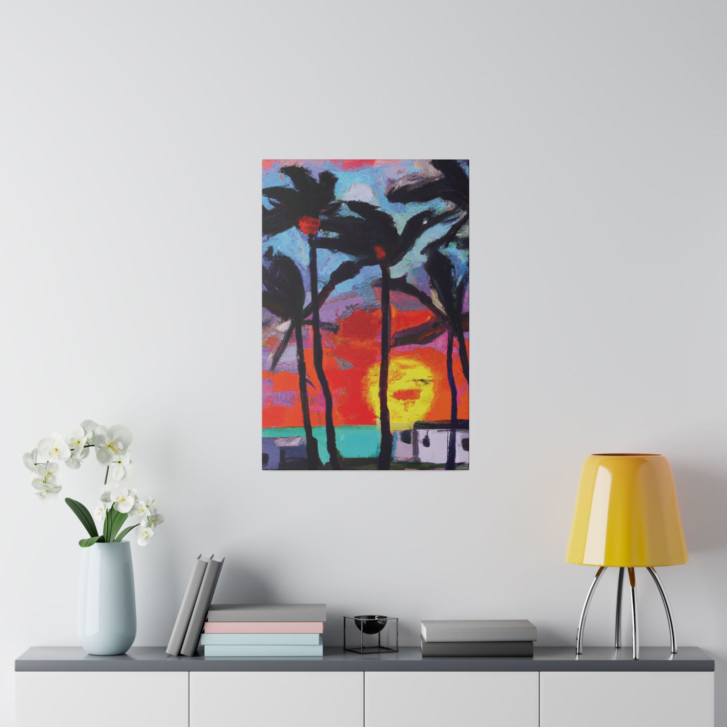 8407Q - Miami Beach Sunset Painting Print | Miami | Beach | Sunset | Poster | Home Decor | Wall Art | Canvas