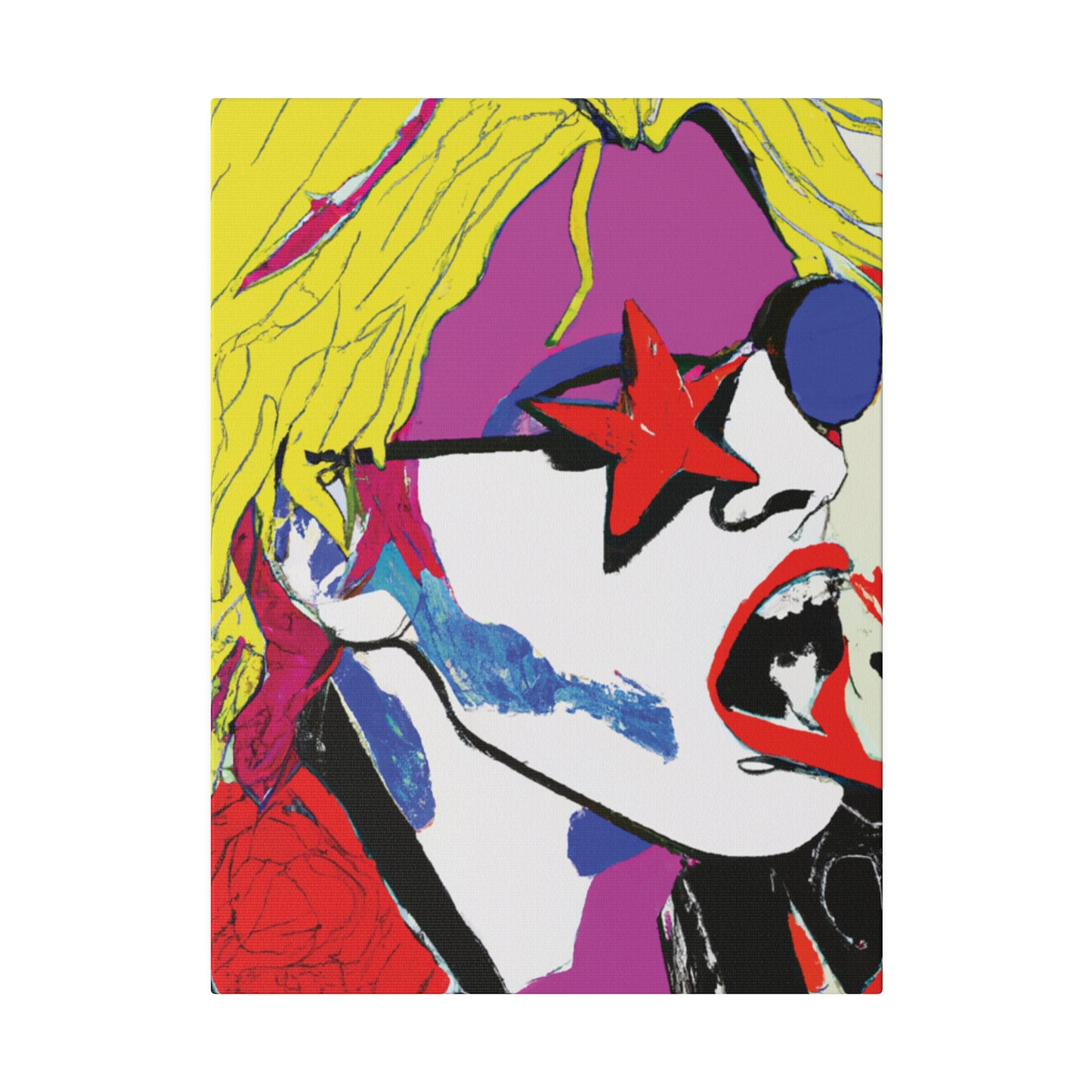 7531H - Rockstar Painting Print | Face | Abstract | Poster | Home Decor | Wall Art | Music Art | Canvas