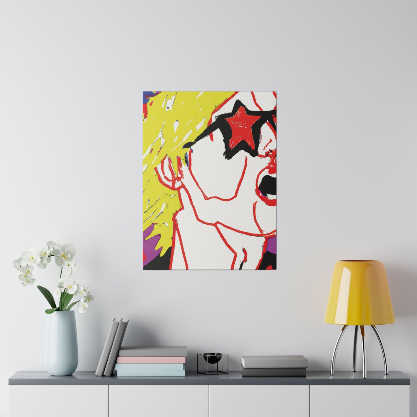 7352R - Rockstar Painting Print | Face | Abstract | Poster | Home Decor | Wall Art | Music Art | Canvas