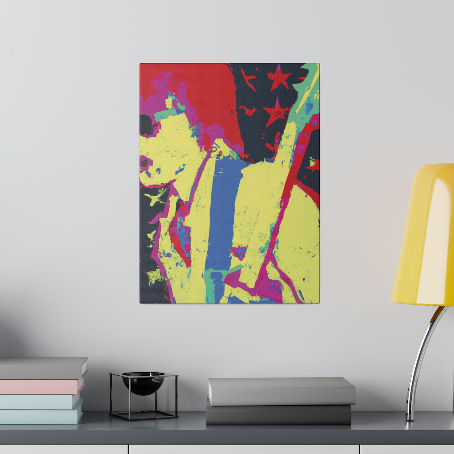 9735F - Rockstar Painting Print | Face | Abstract | Poster | Home Decor | Wall Art | Music Art | Canvas