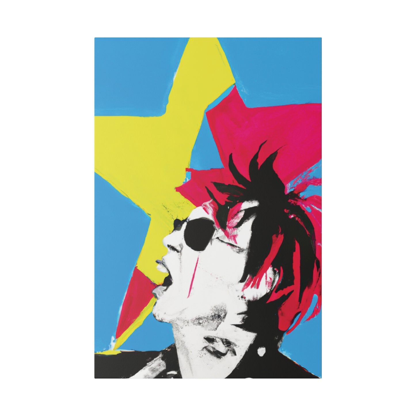 7179X - Rockstar Painting Print | Face | Abstract | Poster | Home Decor | Wall Art | Music Art | Canvas