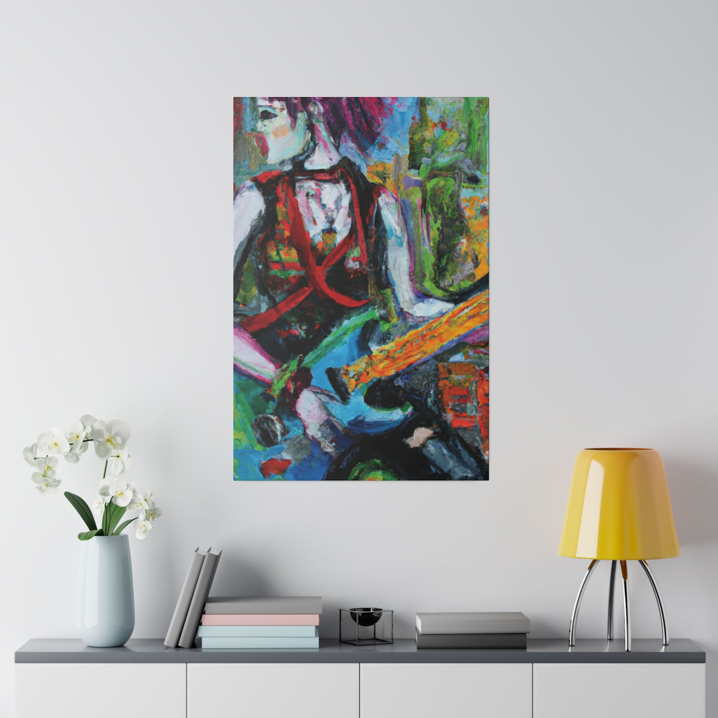 4902L - Rockstar Oil Painting Style Print | Poster | Home Decor | Wall Art | Music Art | Canvas