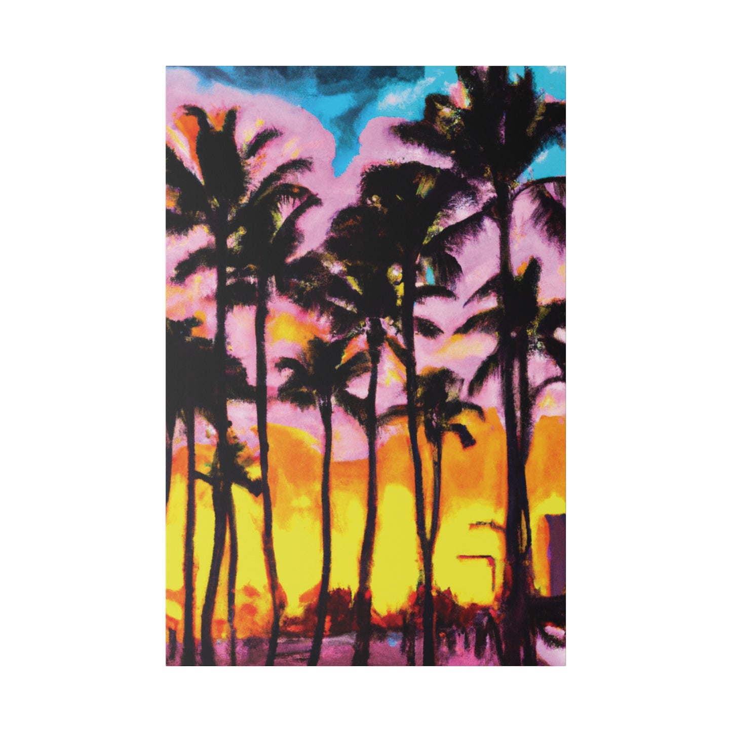 6202Q - Miami Beach Sunset Painting Print | Miami | Beach | Sunset | Poster | Home Decor | Wall Art | Canvas