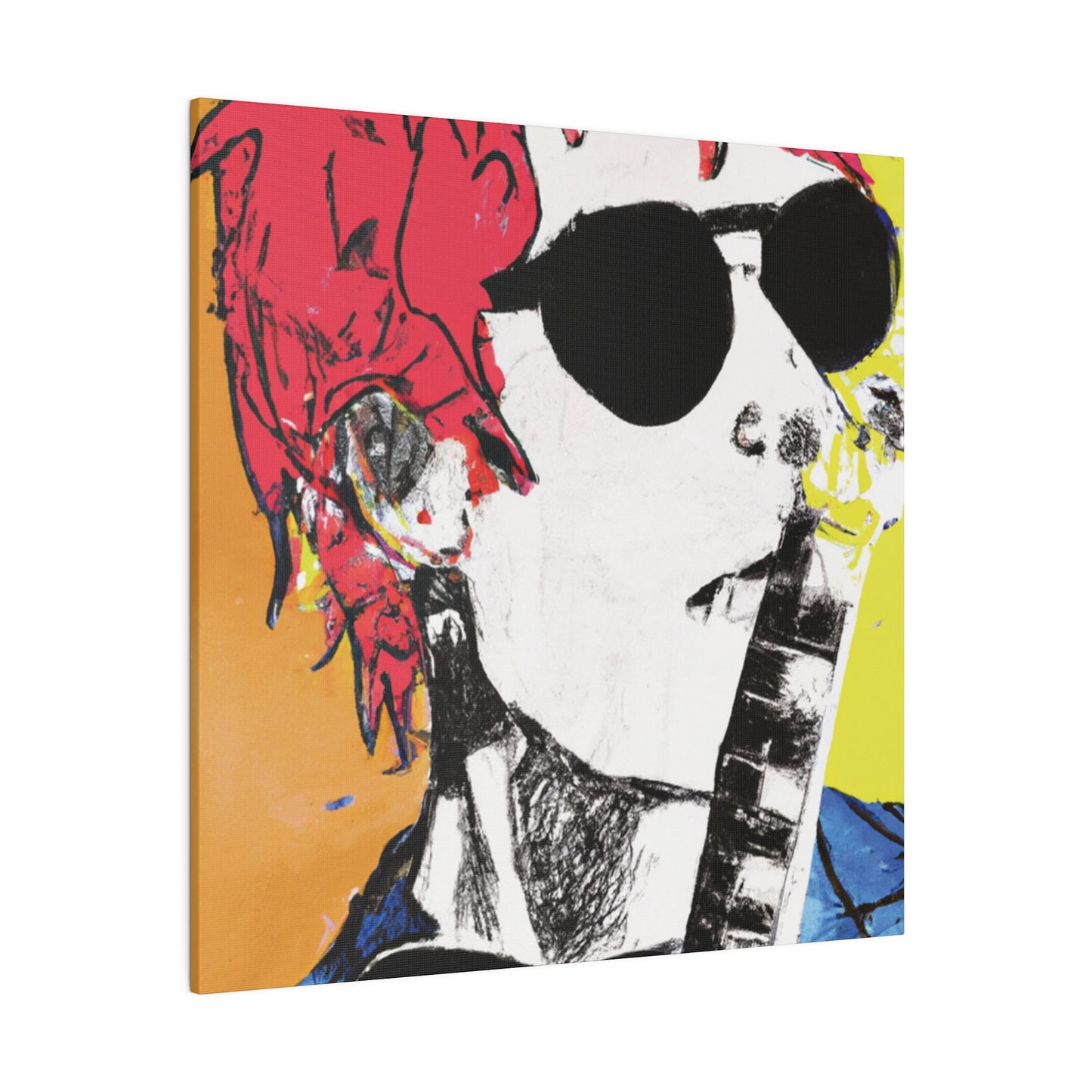 8995T - Rockstar Painting Print | Face | Abstract | Poster | Home Decor | Wall Art | Music Art | Canvas
