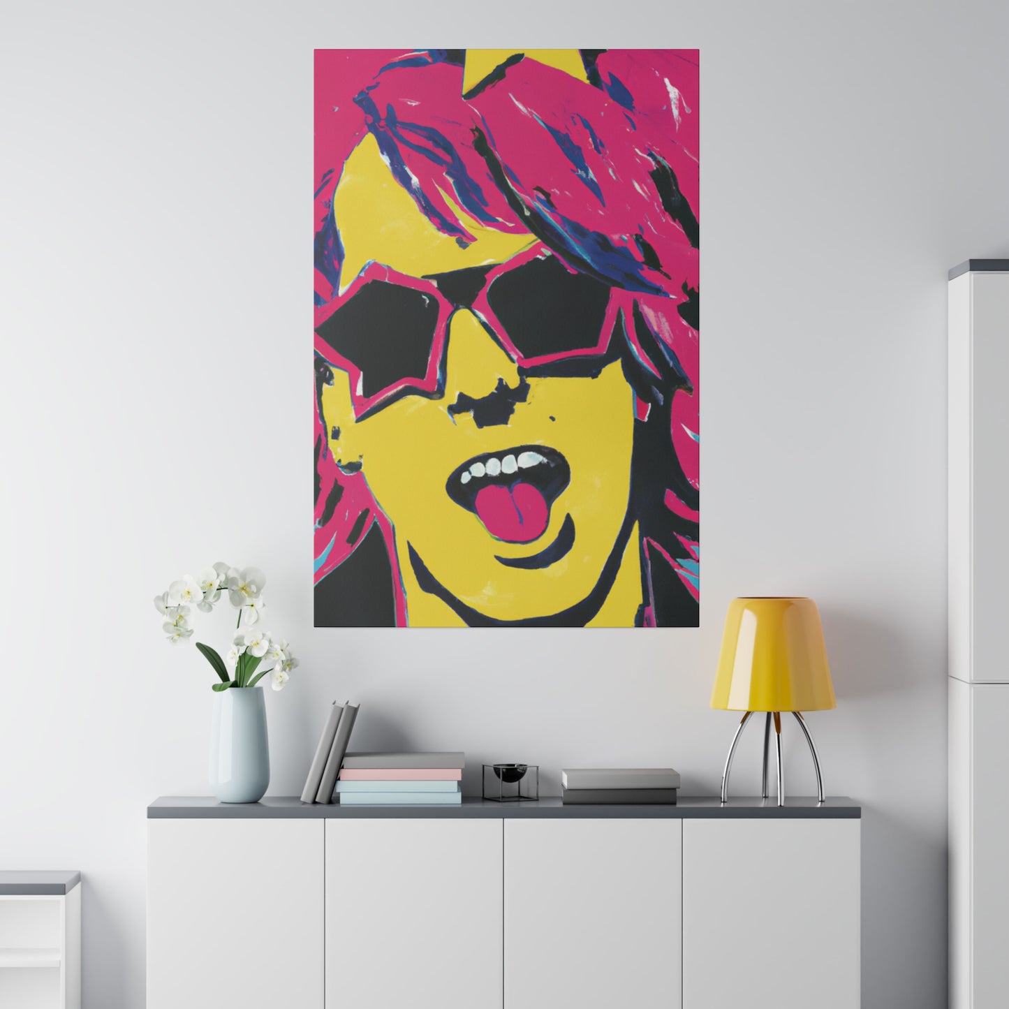 2536W - Rockstar Painting Print | Face | Abstract | Poster | Home Decor | Wall Art | Music Art | Canvas