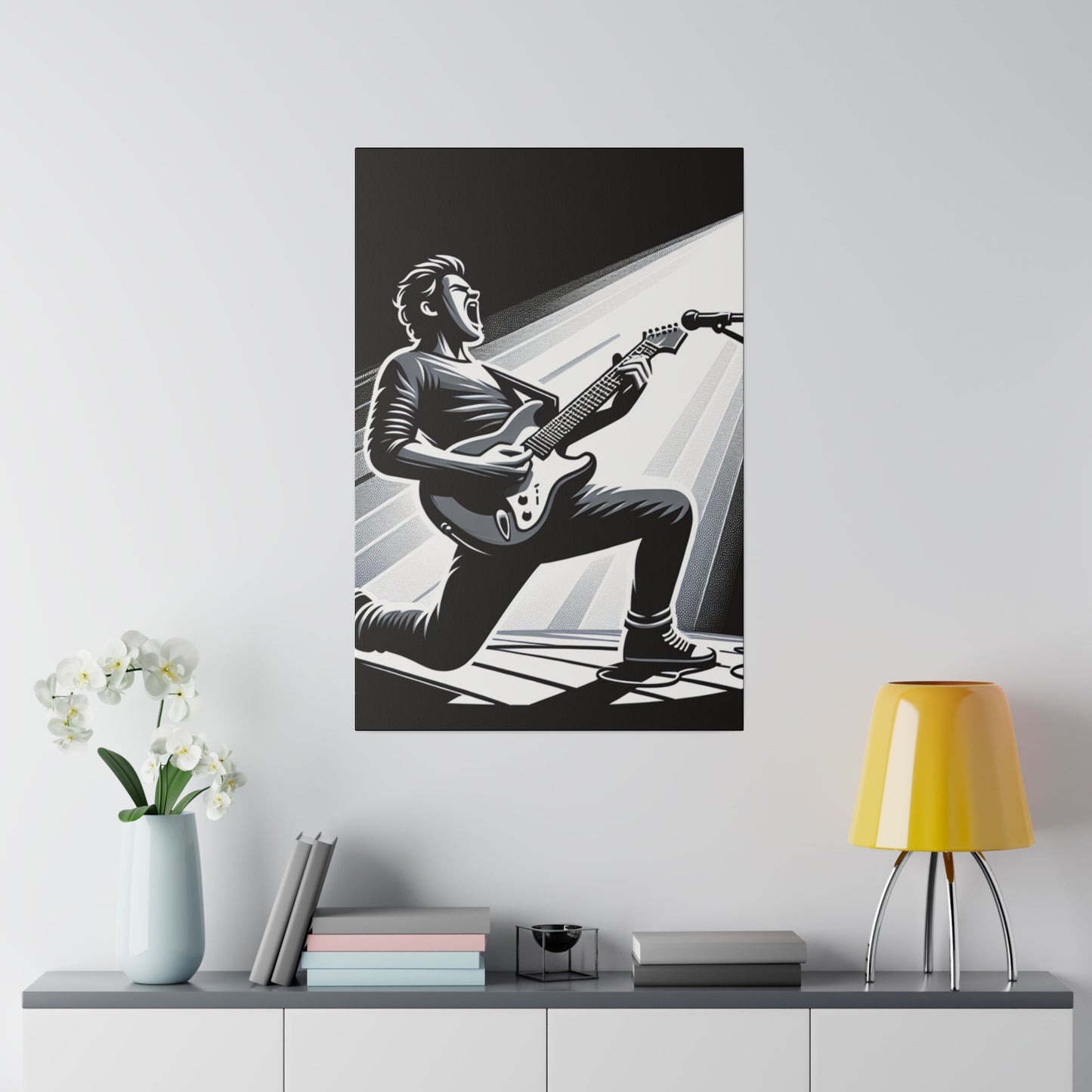 3721G - music art work, rockstar gifts, musician gift ideas, guitar art work, guitar artwork, guitar wall art canvas, playing guitar, decor