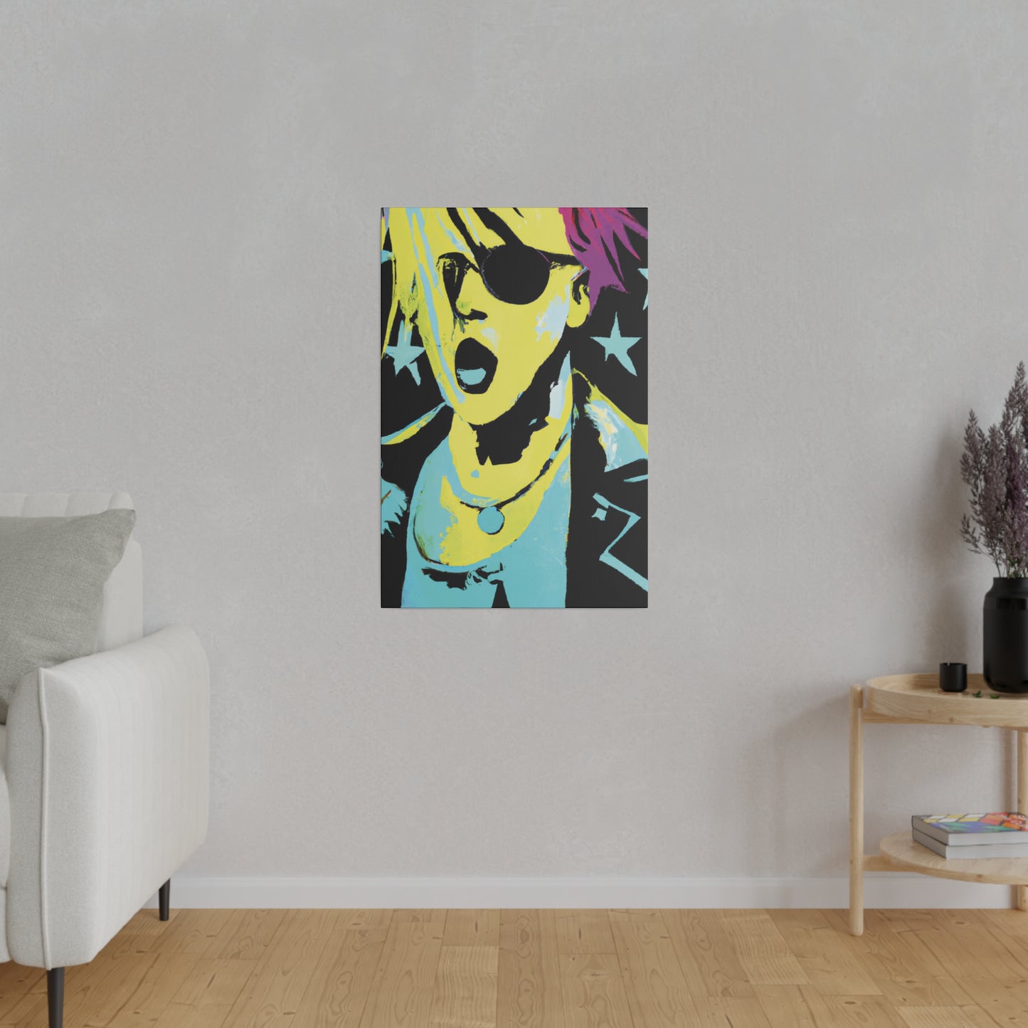 432K - Rockstar Painting Print | Face | Abstract | Poster | Home Decor | Wall Art | Music Art | Canvas