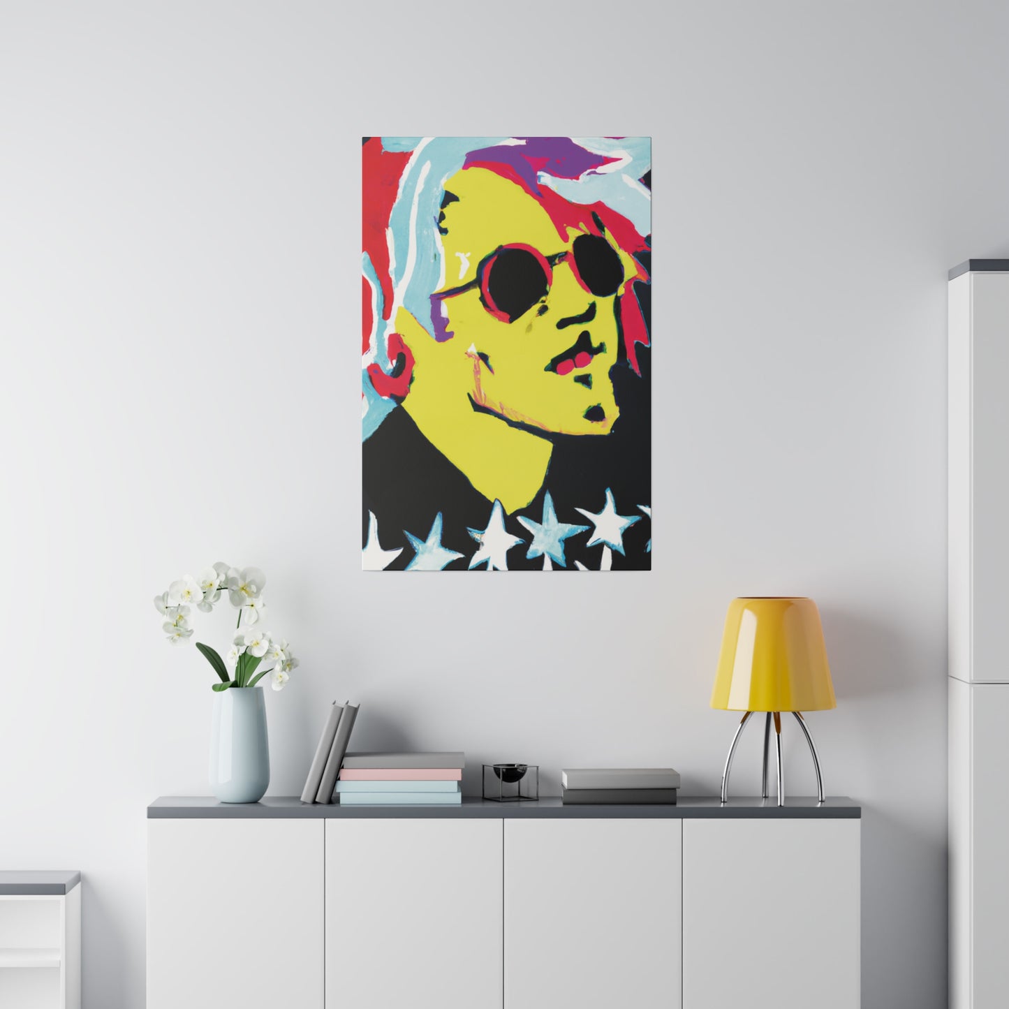 6475K - Rockstar Painting Print | Face | Abstract | Poster | Home Decor | Wall Art | Music Art | Canvas