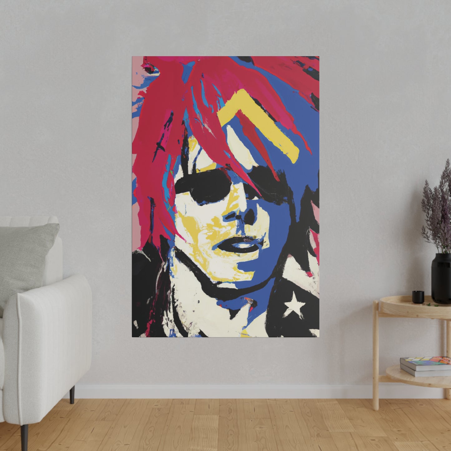 9537K - Rockstar Painting Print | Face | Abstract | Poster | Home Decor | Wall Art | Music Art | Canvas