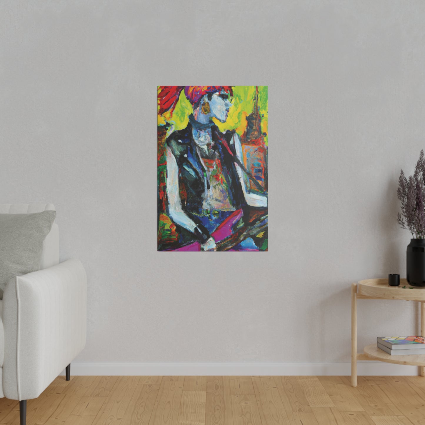 7349W - Rockstar Oil Painting Style Print | Poster | Home Decor | Wall Art | Music Art | Canvas