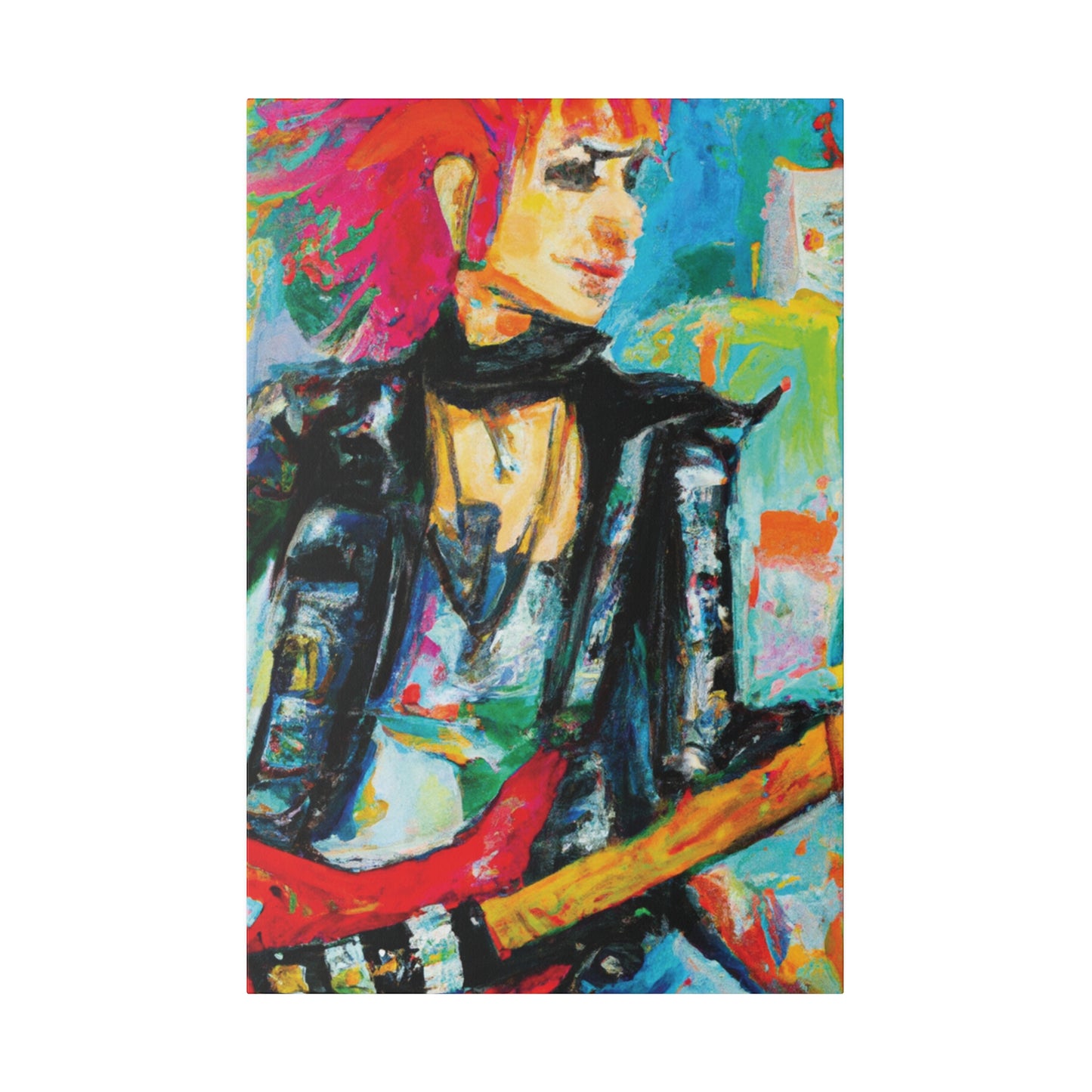 9554L - Rockstar Oil Painting Style Print | Poster | Home Decor | Wall Art | Music Art | Canvas