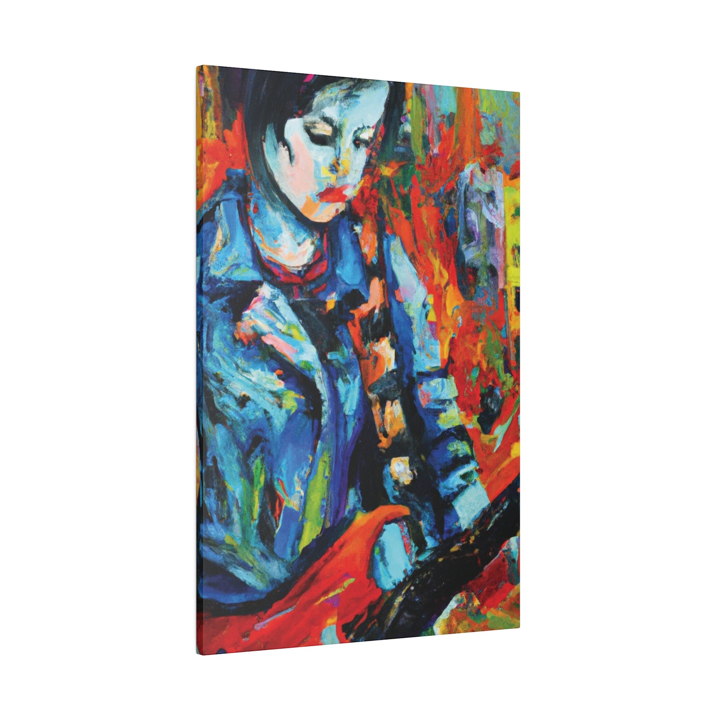 3759K - Rockstar Oil Painting Style Print | Poster | Home Decor | Wall Art | Music Art | Canvas