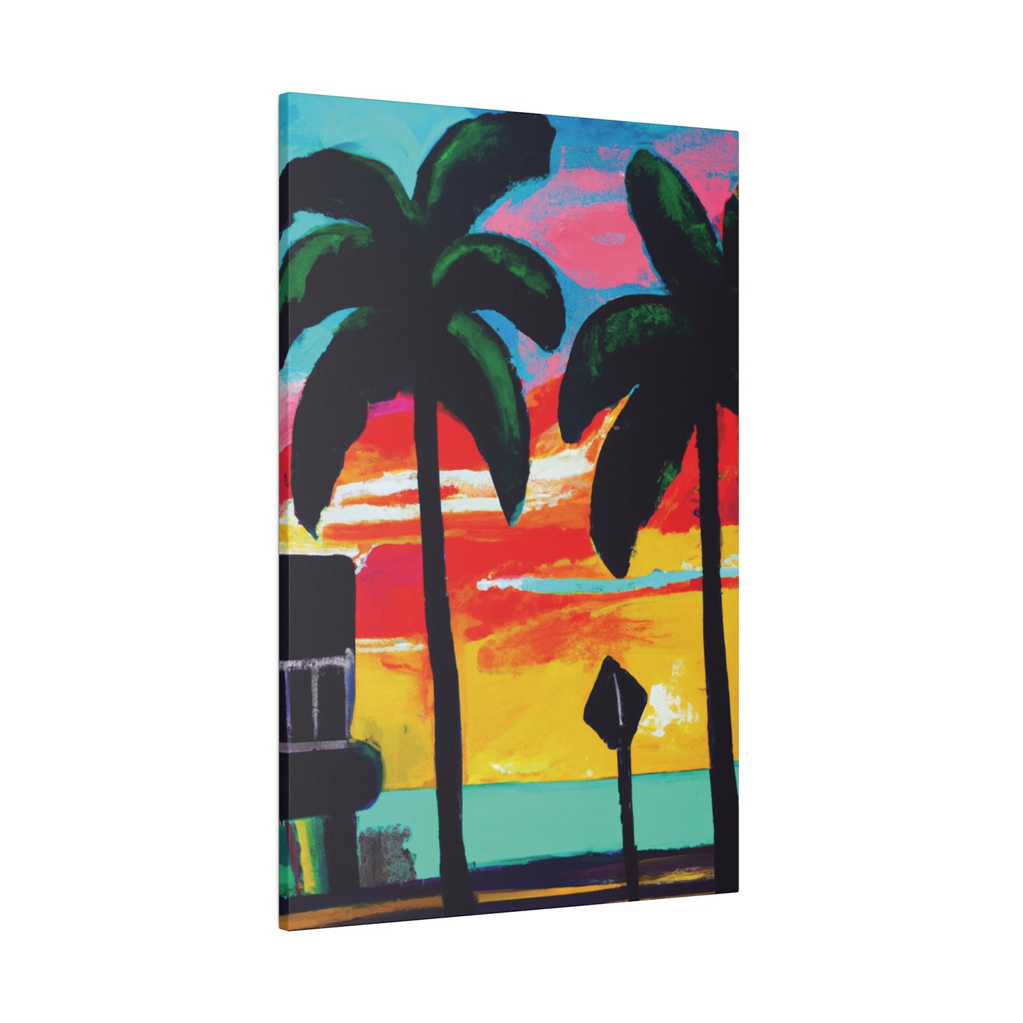 9346Y - Miami Beach Sunset Painting Print | Miami | Beach | Sunset | Poster | Home Decor | Wall Art | Canvas