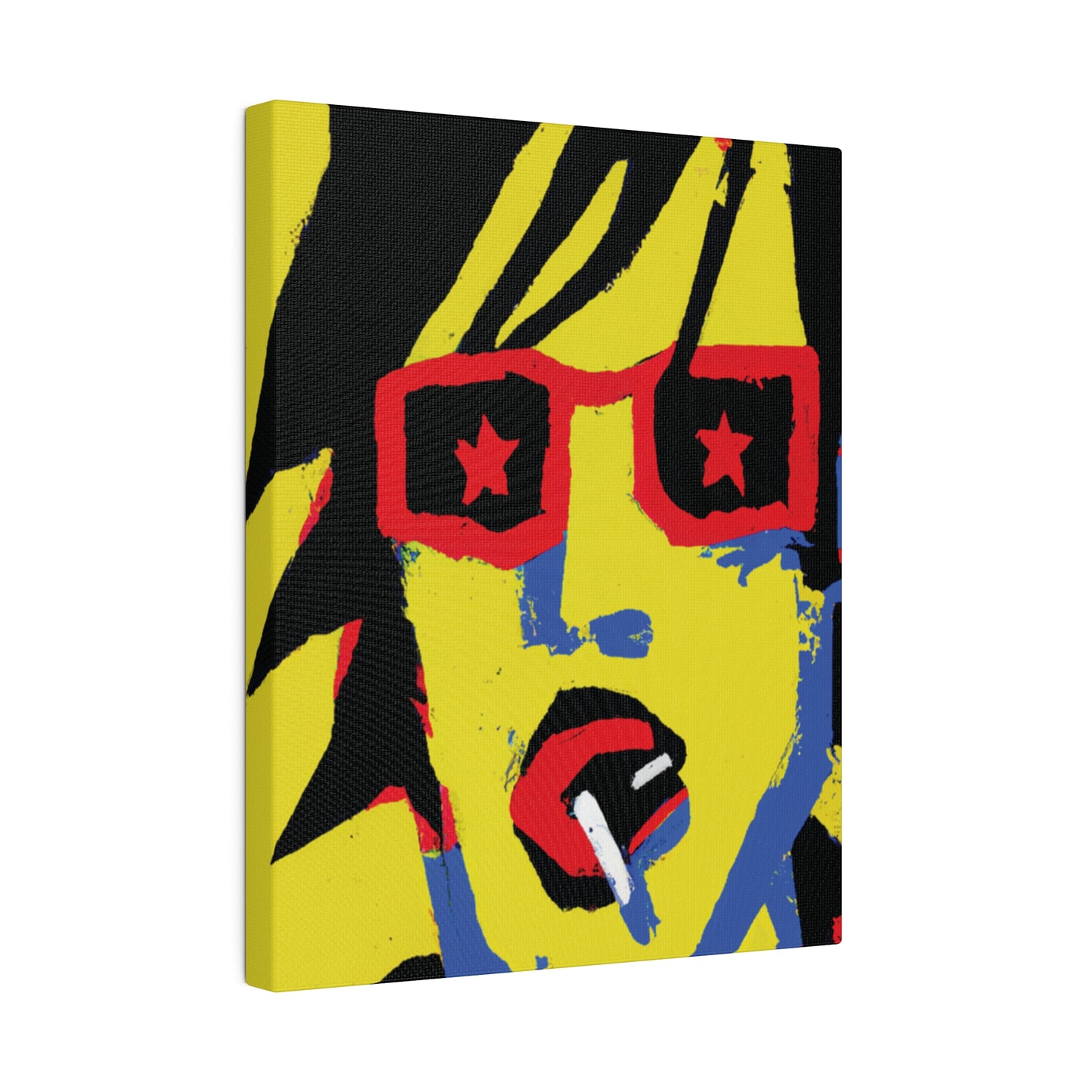 4745B - Rockstar Painting Print | Face | Abstract | Poster | Home Decor | Wall Art | Music Art | Canvas