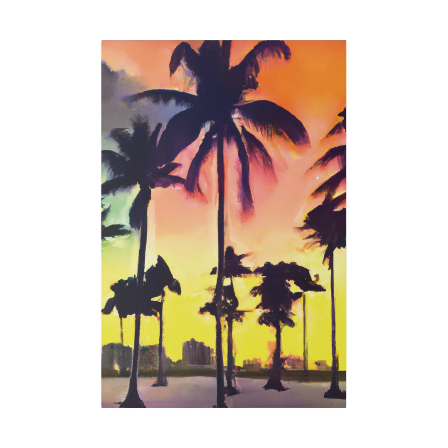 5608P - Miami Beach Sunset Painting Print | Miami | Beach | Sunset | Poster | Home Decor | Wall Art | Canvas