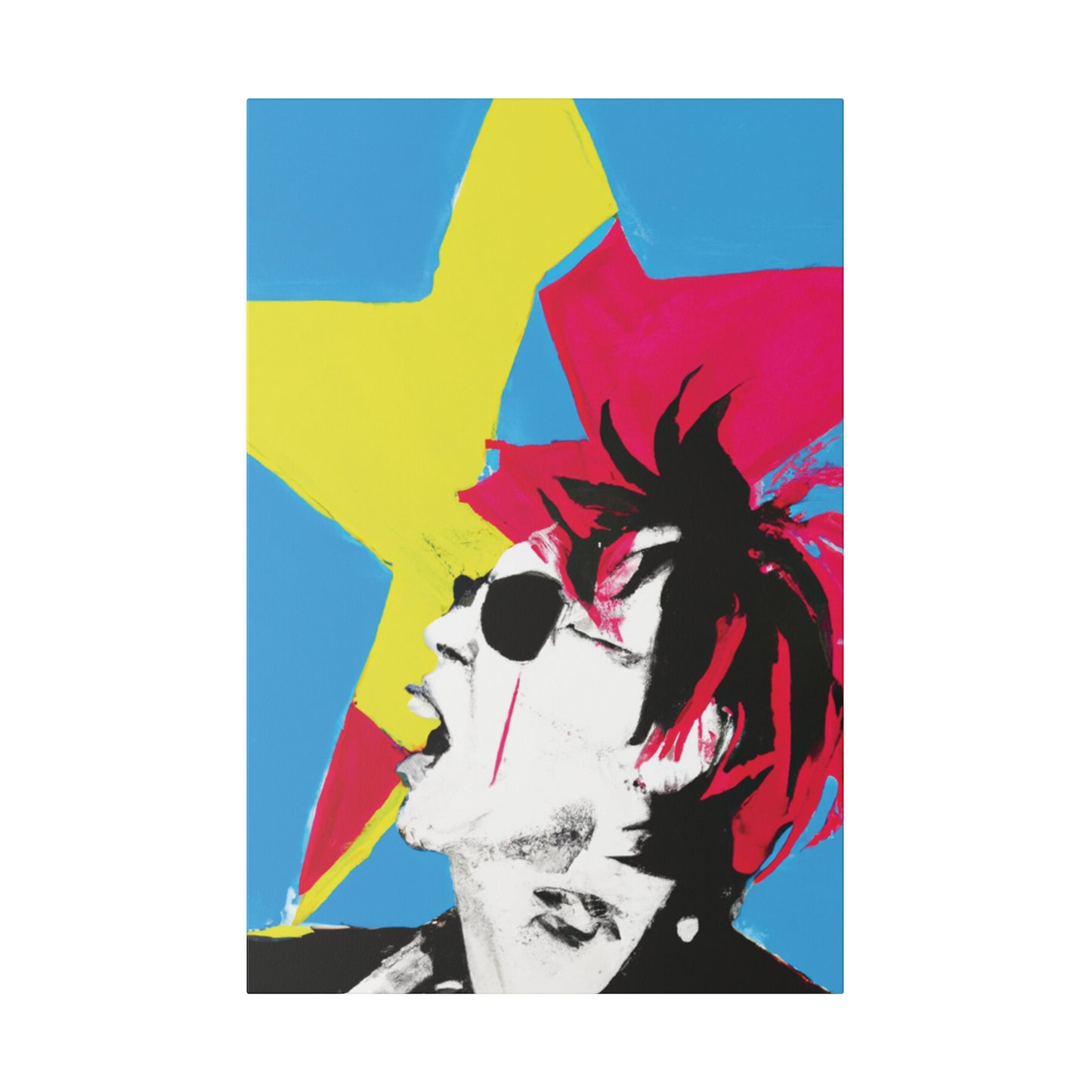 7179X - Rockstar Painting Print | Face | Abstract | Poster | Home Decor | Wall Art | Music Art | Canvas
