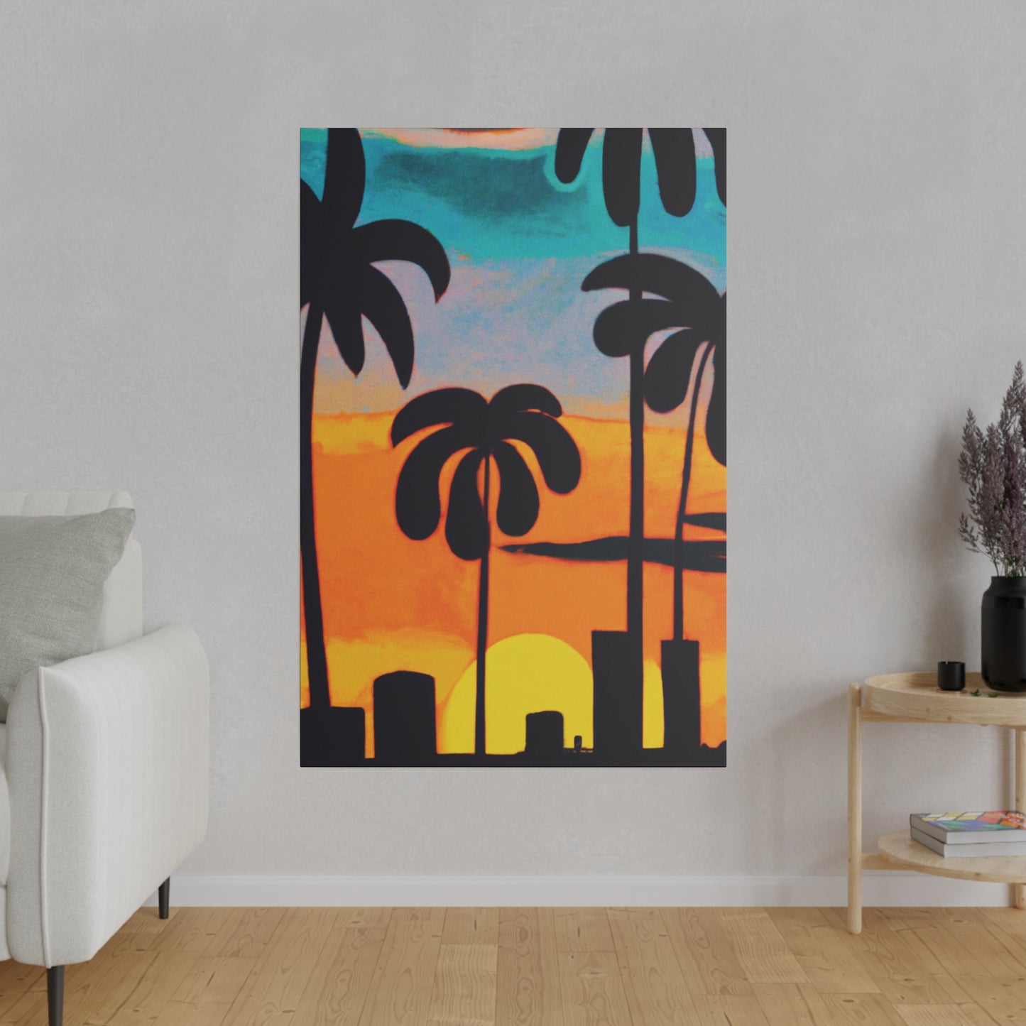 6878U - Miami Beach Sunset Painting Print | Miami | Beach | Sunset | Poster | Home Decor | Wall Art | Canvas