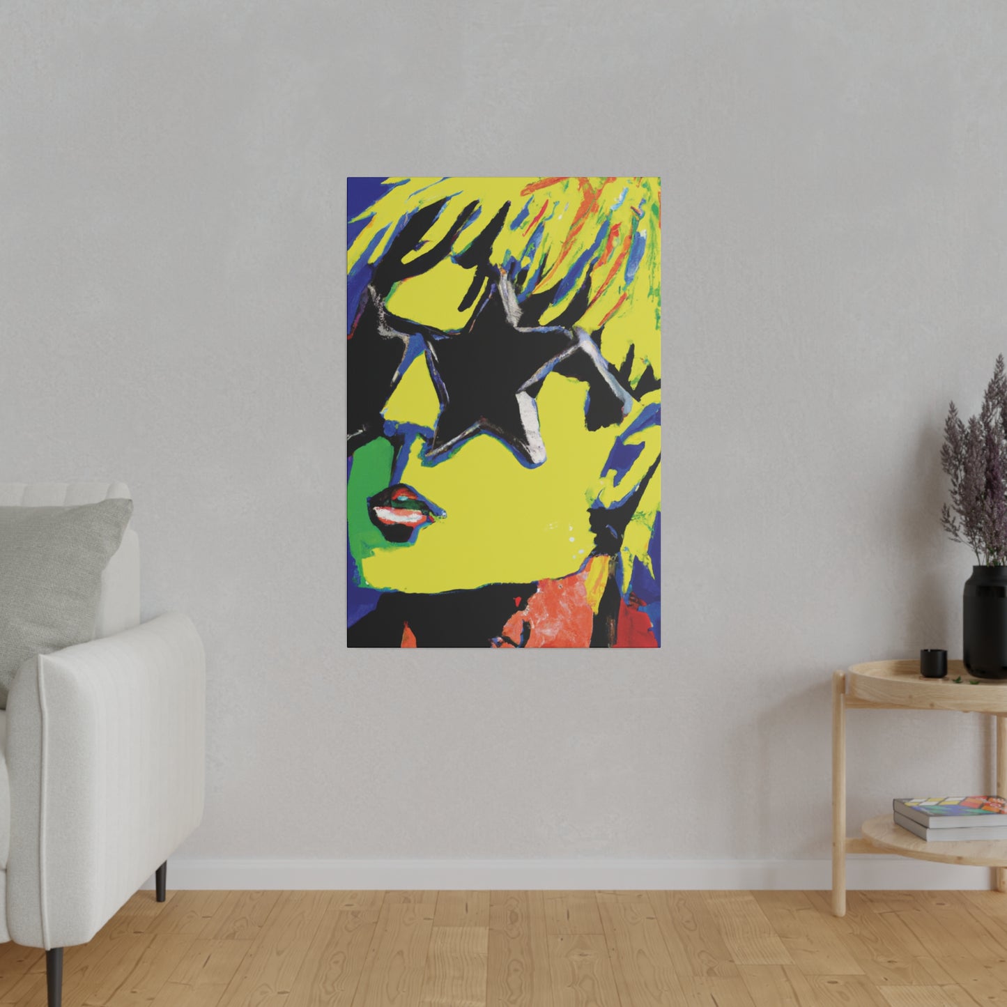 9785T - Rockstar Painting Print | Face | Abstract | Poster | Home Decor | Wall Art | Music Art | Canvas