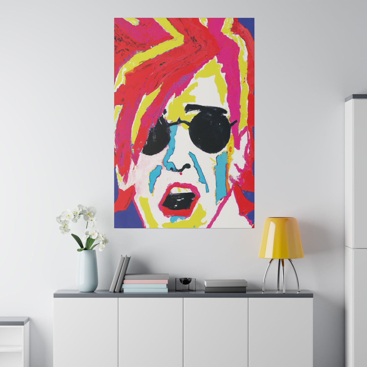 5397K - Rockstar Painting Print | Face | Abstract | Poster | Home Decor | Wall Art | Music Art | Canvas