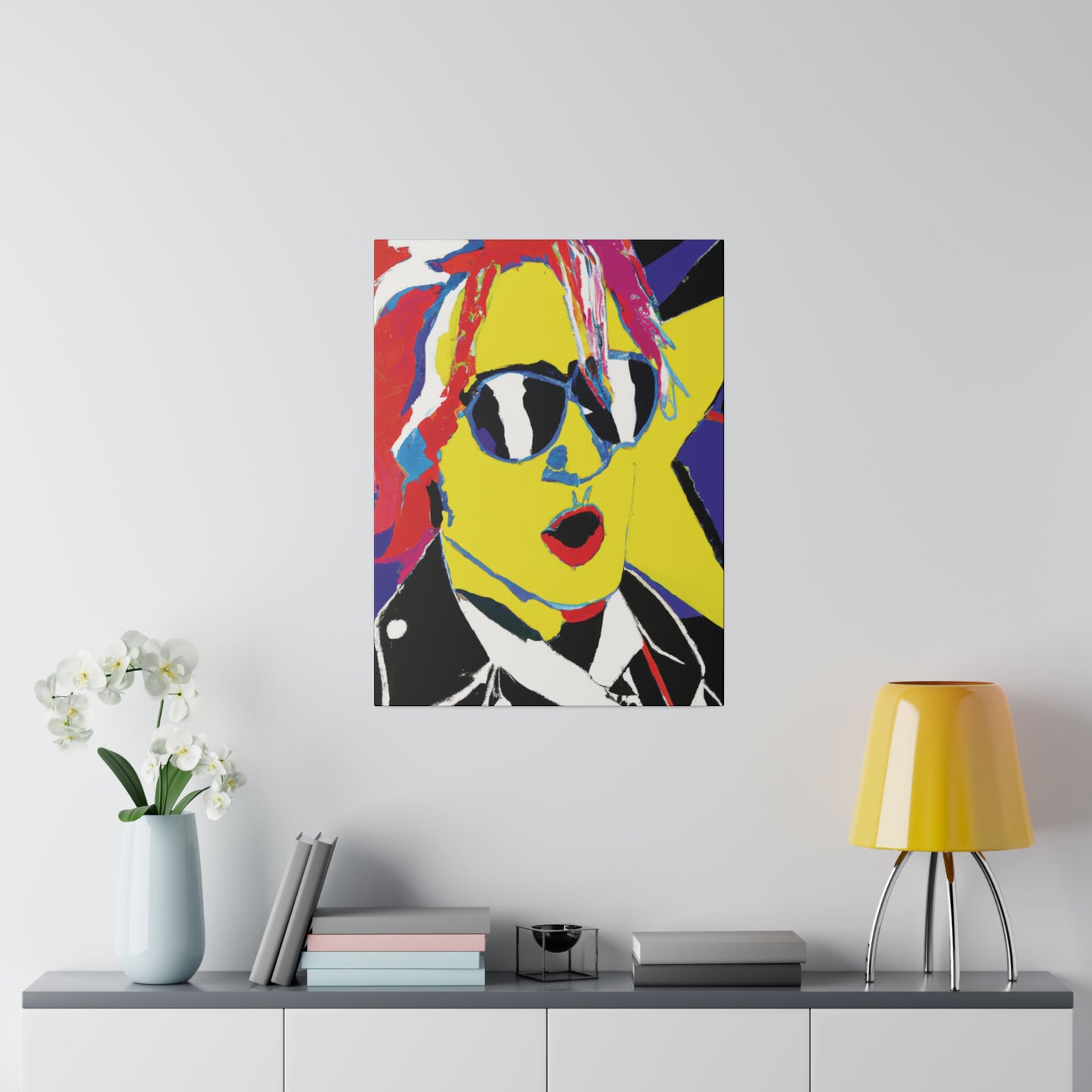 7348X - Rockstar Painting Print | Face | Abstract | Poster | Home Decor | Wall Art | Music Art | Canvas