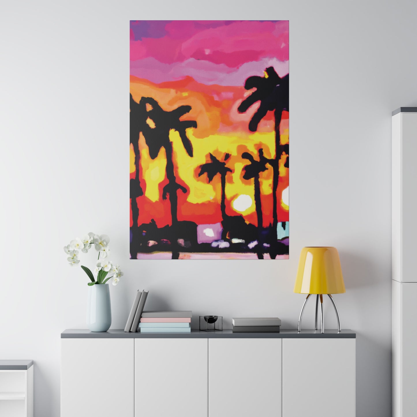 7893K - Miami Beach Sunset Painting Print | Miami | Beach | Sunset | Poster | Home Decor | Wall Art | Canvas