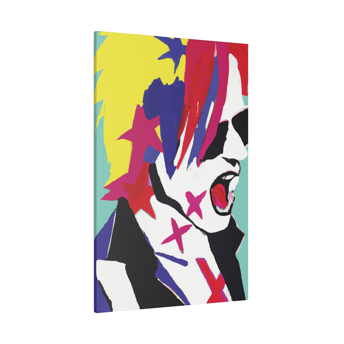 2548K - Rockstar Painting Print | Face | Abstract | Poster | Home Decor | Wall Art | Music Art | Canvas