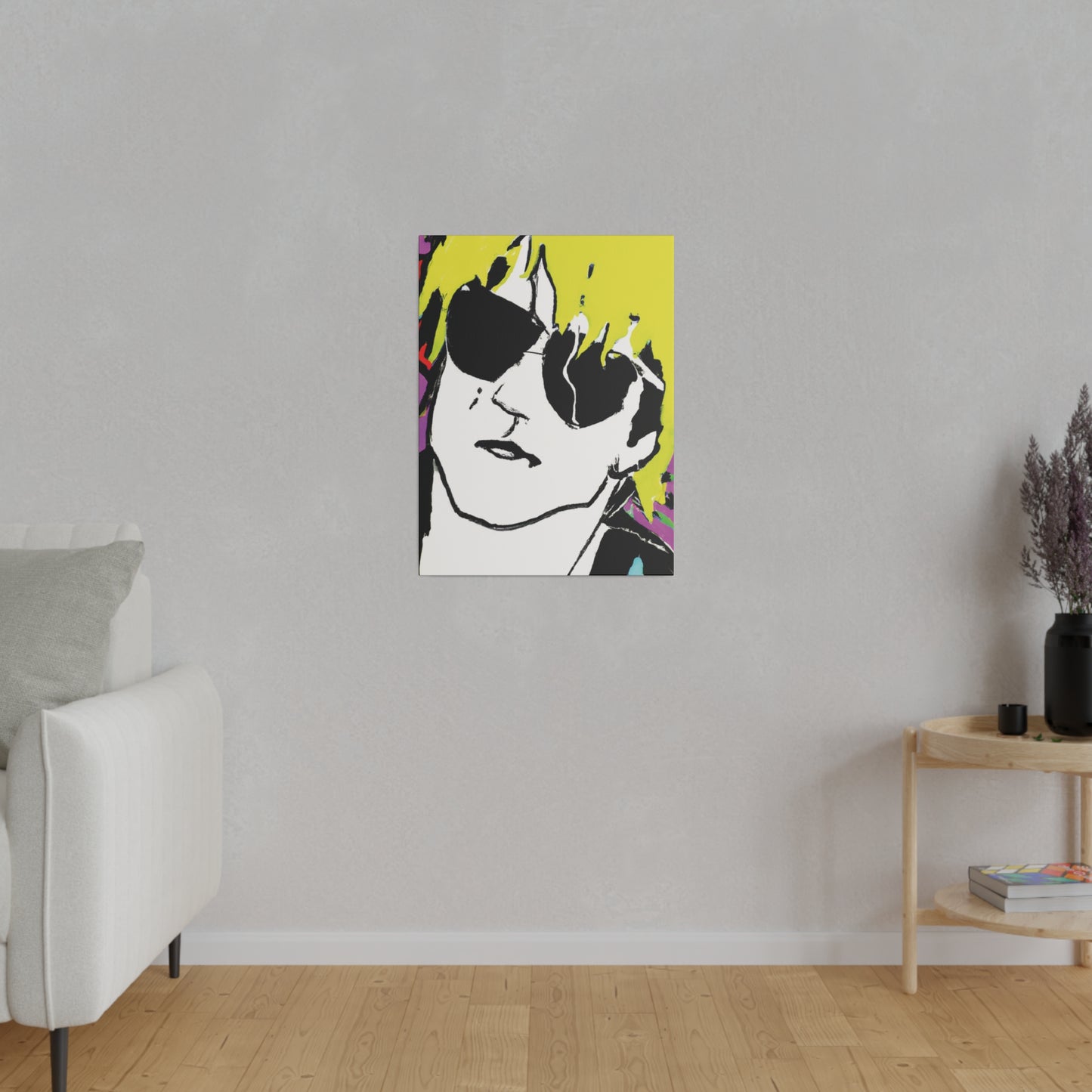 347H - Rockstar Painting Print | Face | Abstract | Poster | Home Decor | Wall Art | Music Art | Canvas