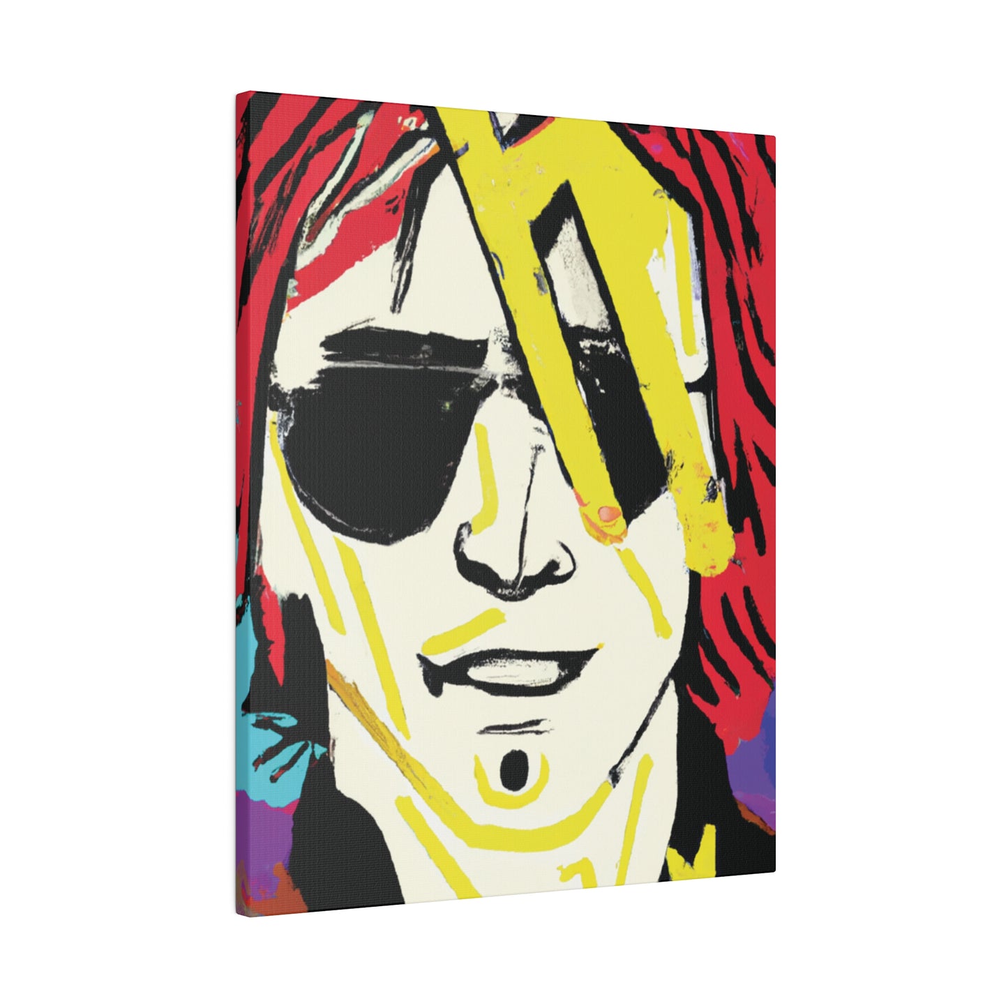 7106Z - Rockstar Painting Print | Face | Abstract | Poster | Home Decor | Wall Art | Music Art | Canvas