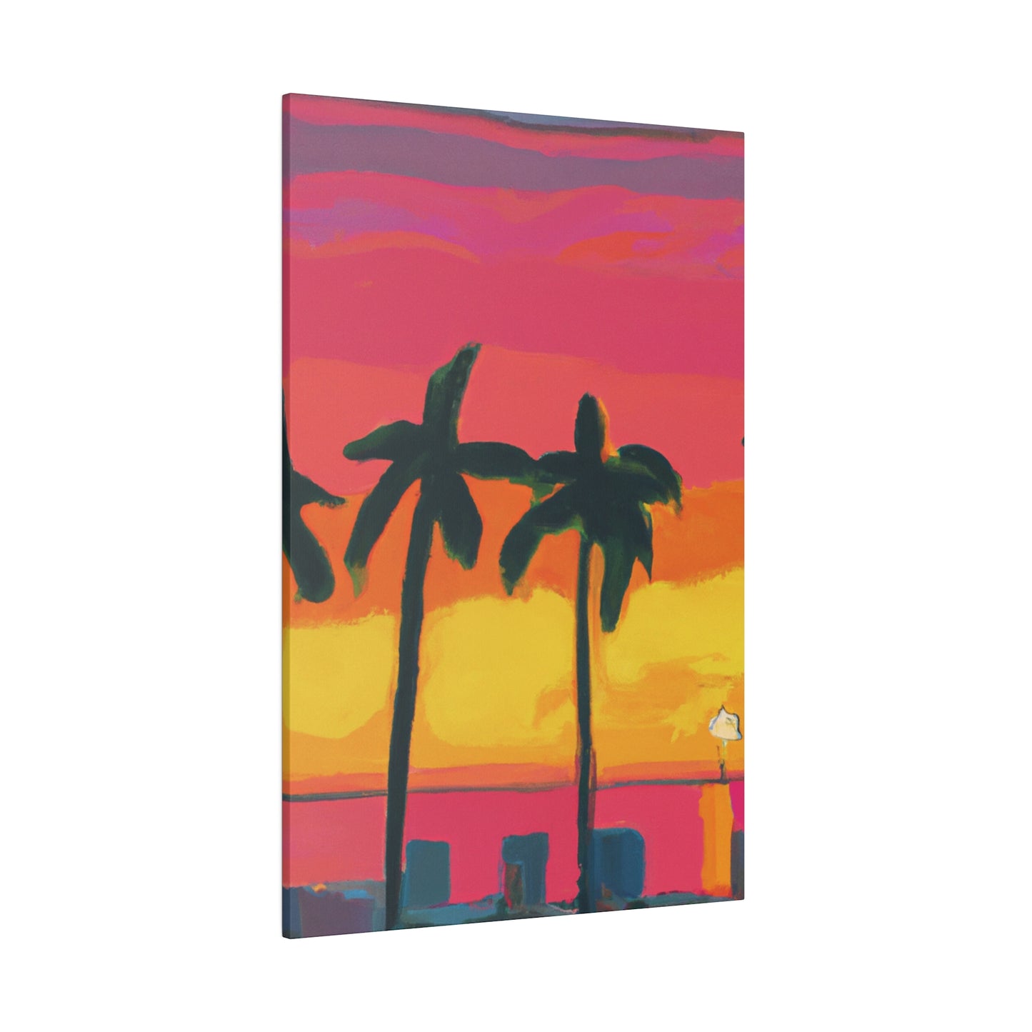 9642Q - Miami Beach Sunset Painting Print | Miami | Beach | Sunset | Poster | Home Decor | Wall Art | Canvas
