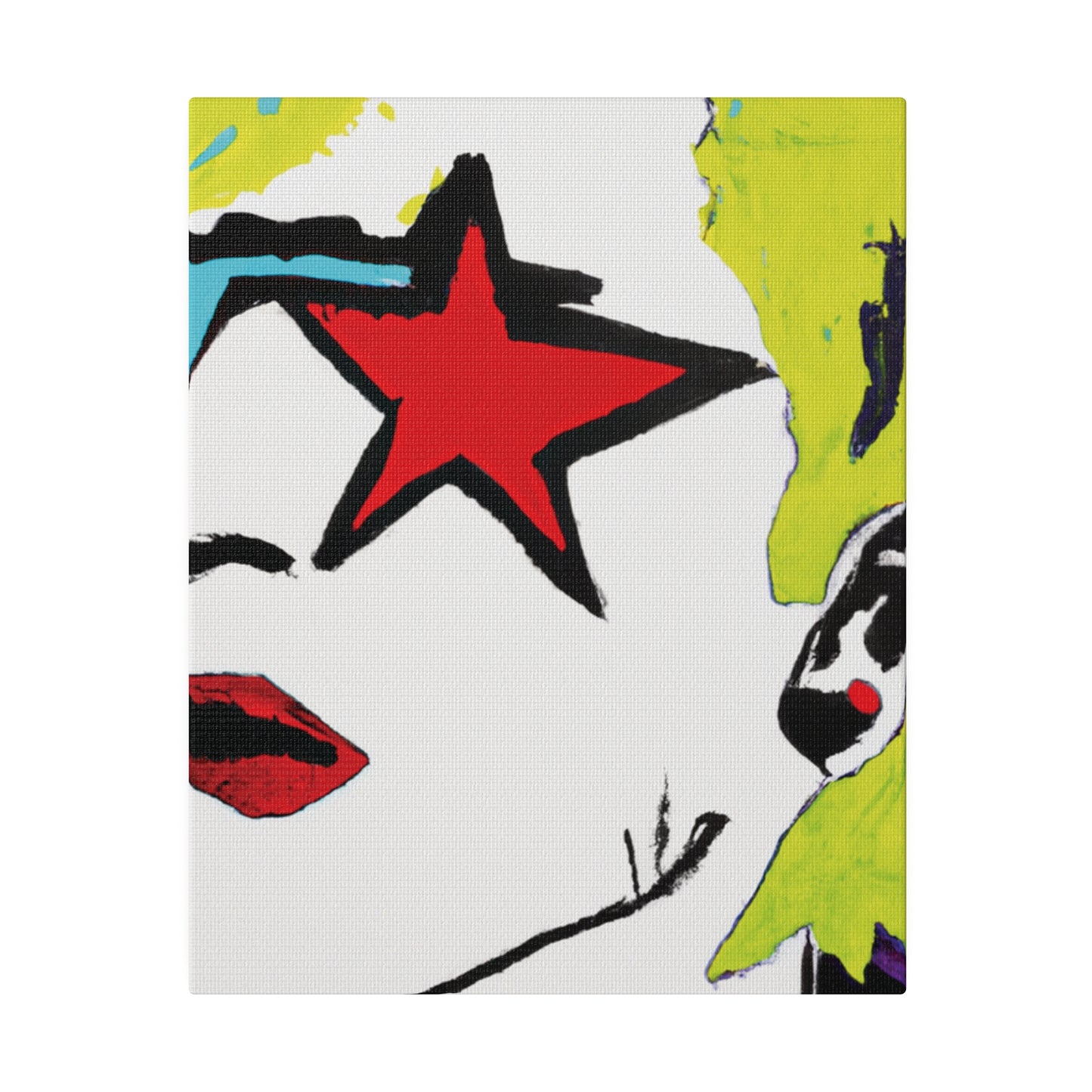 6352S - Rockstar Painting Print | Face | Abstract | Poster | Home Decor | Wall Art | Music Art | Canvas