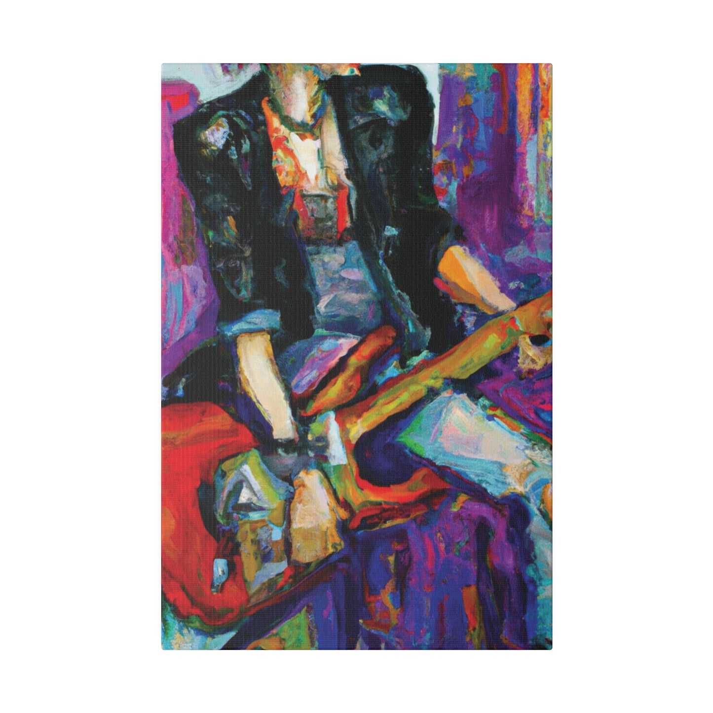 6268K - Rockstar Oil Painting Style Print | Poster | Home Decor | Wall Art | Music Art | Canvas