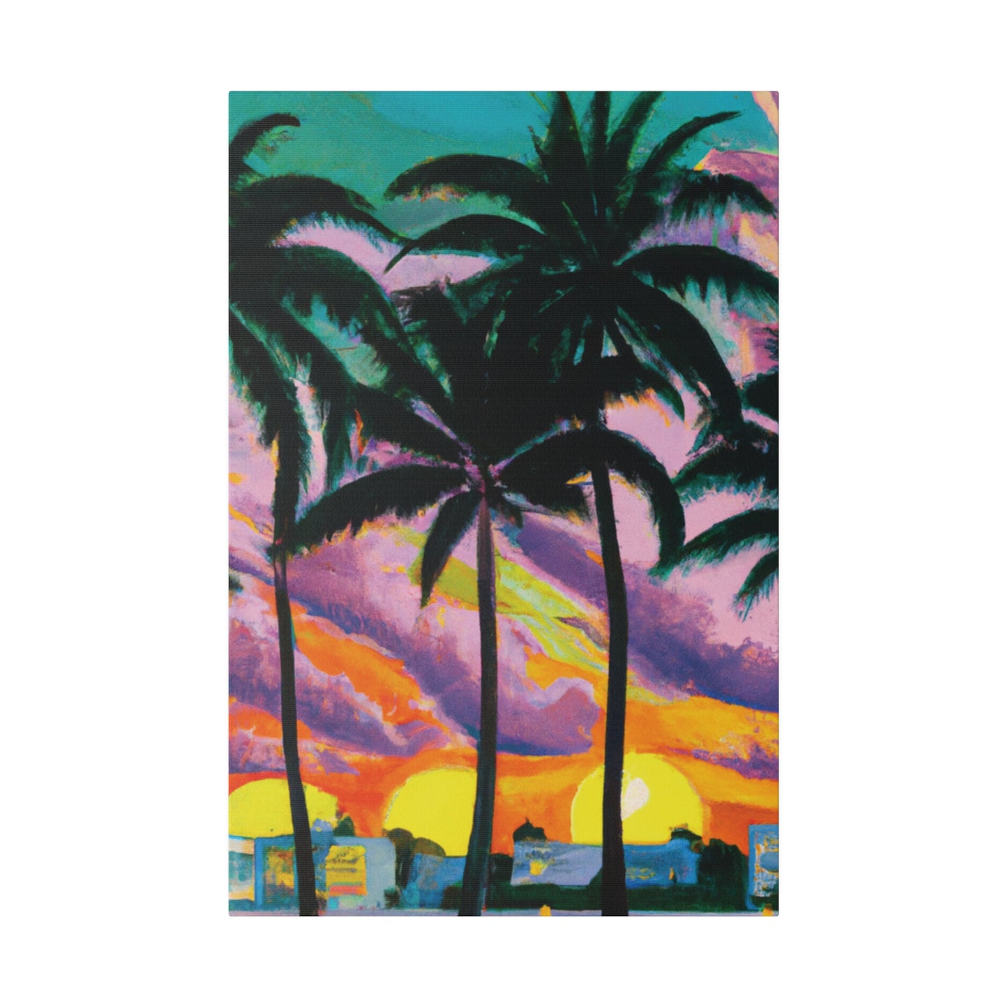 8789Q - Miami Beach Sunset Painting Print | Miami | Beach | Sunset | Poster | Home Decor | Wall Art | Canvas