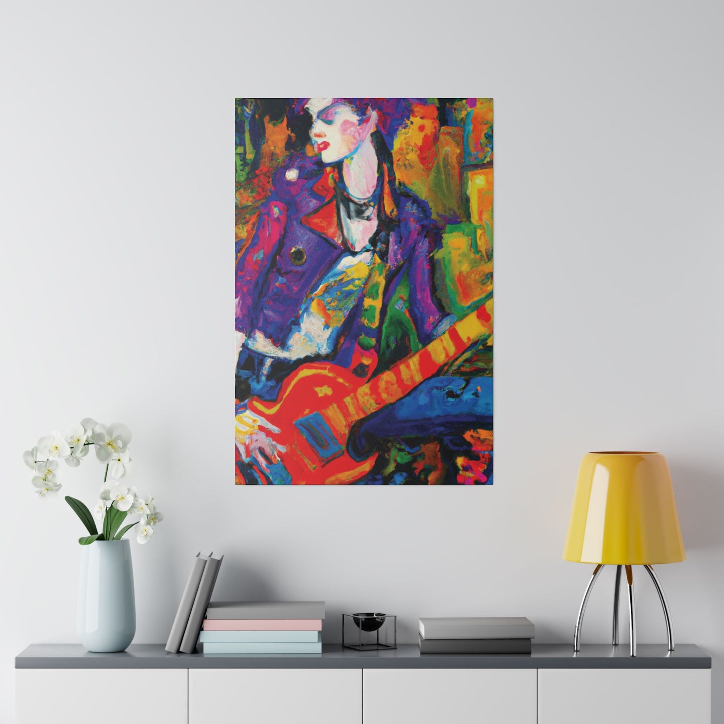 7368Q - Rockstar Oil Painting Style Print | Poster | Home Decor | Wall Art | Music Art | Canvas