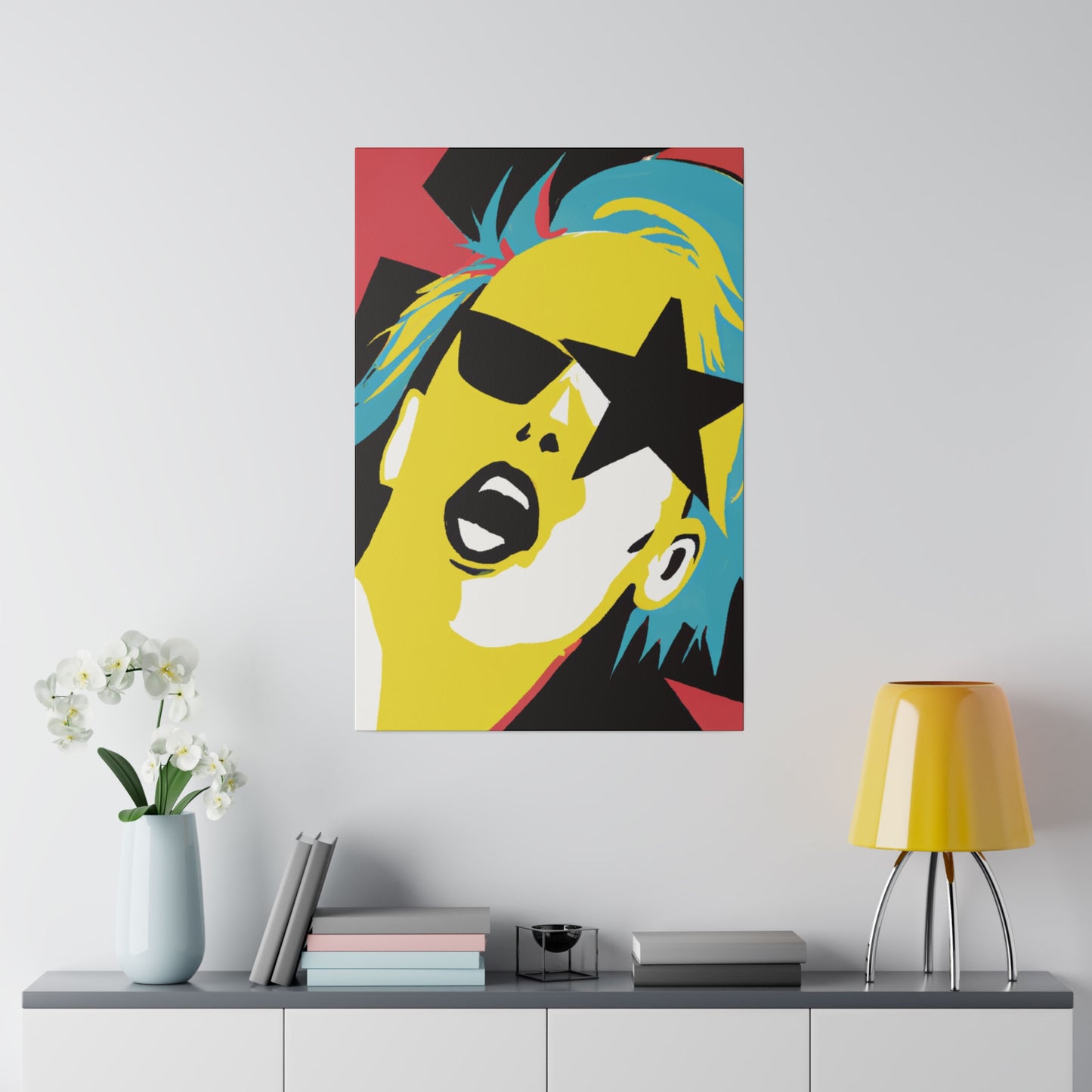 3688R - Rockstar Painting Print | Face | Abstract | Poster | Home Decor | Wall Art | Music Art | Canvas