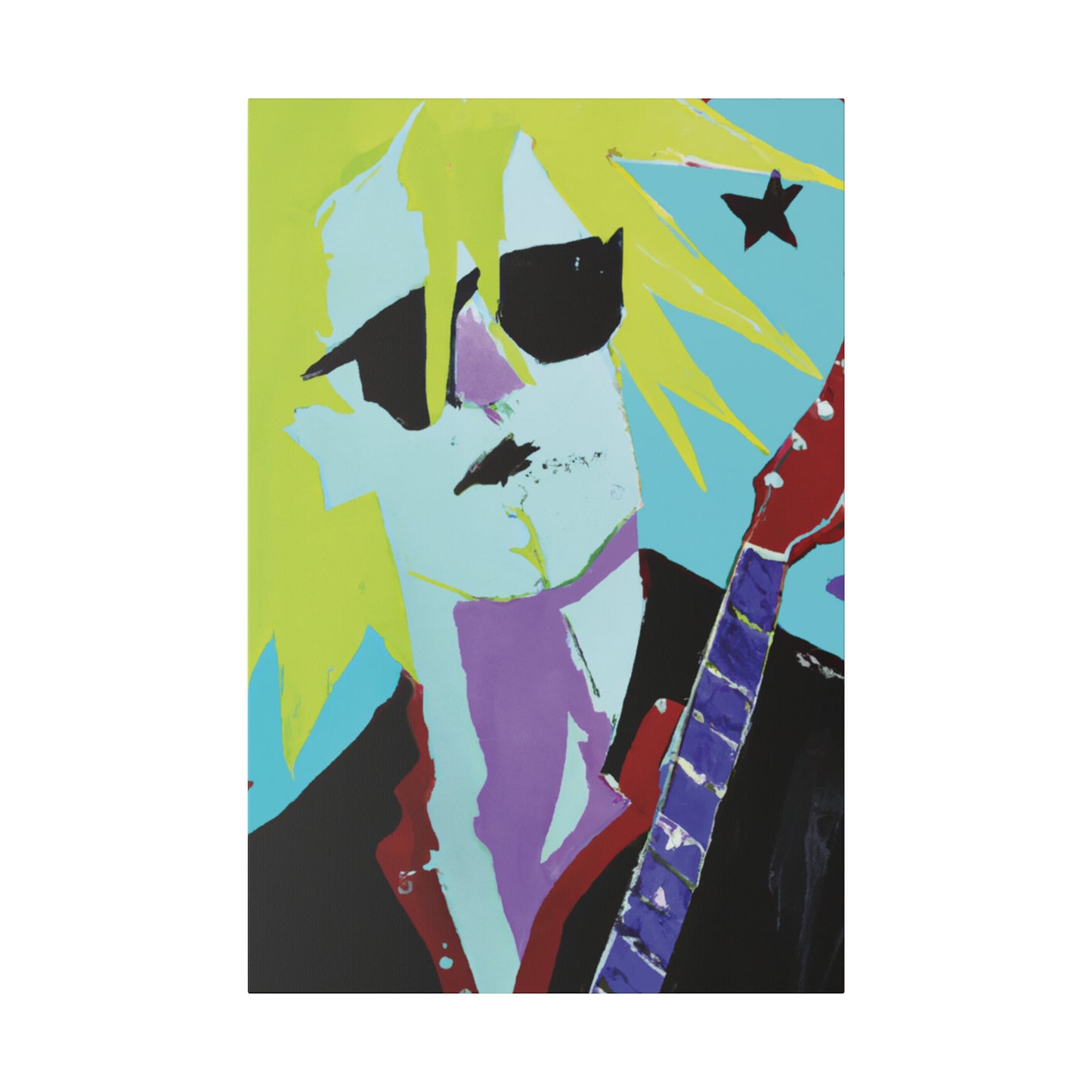 8267F - Rockstar Painting Print | Face | Abstract | Poster | Home Decor | Wall Art | Music Art | Canvas