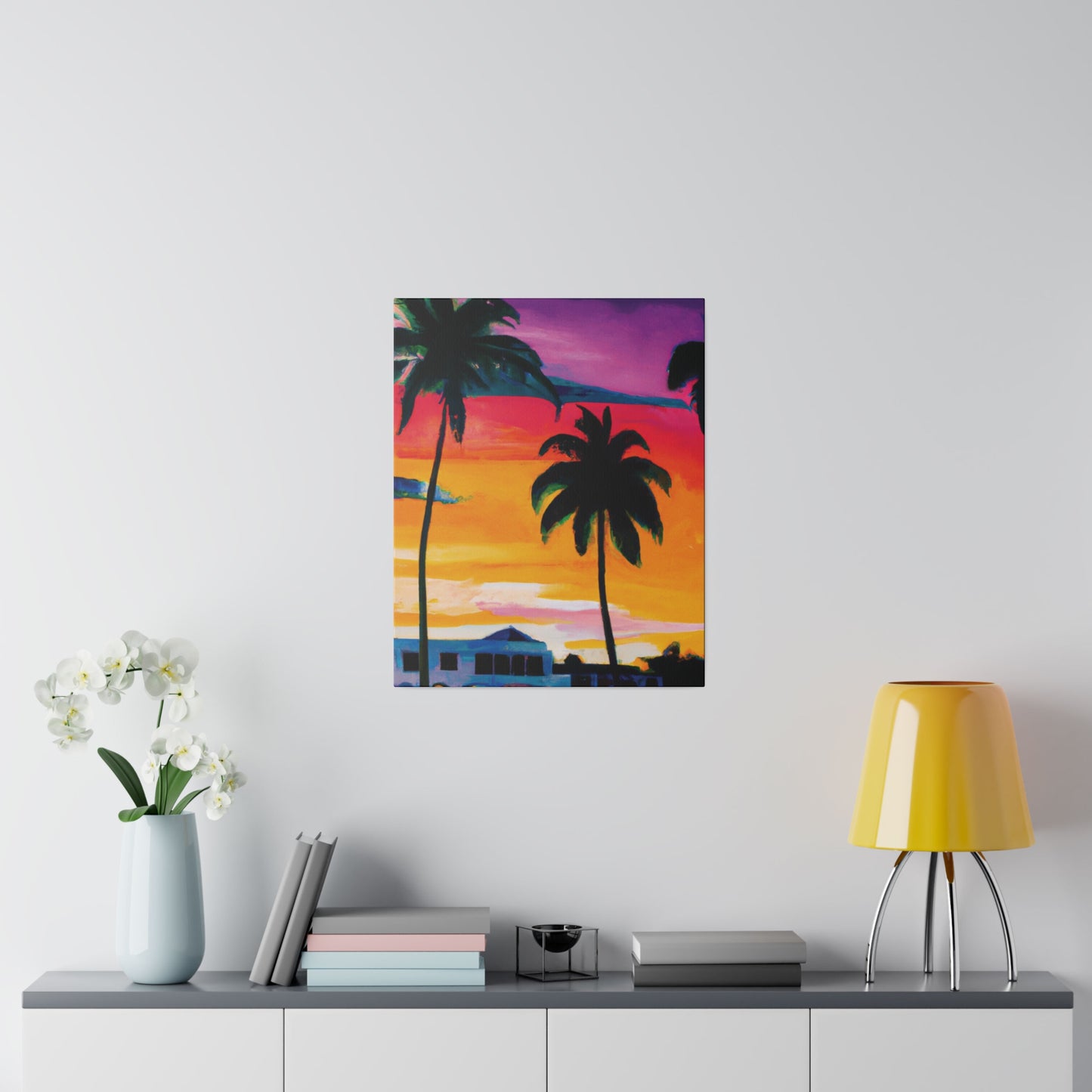 7785F - Miami Beach Sunset Painting Print | Miami | Beach | Sunset | Poster | Home Decor | Wall Art | Canvas